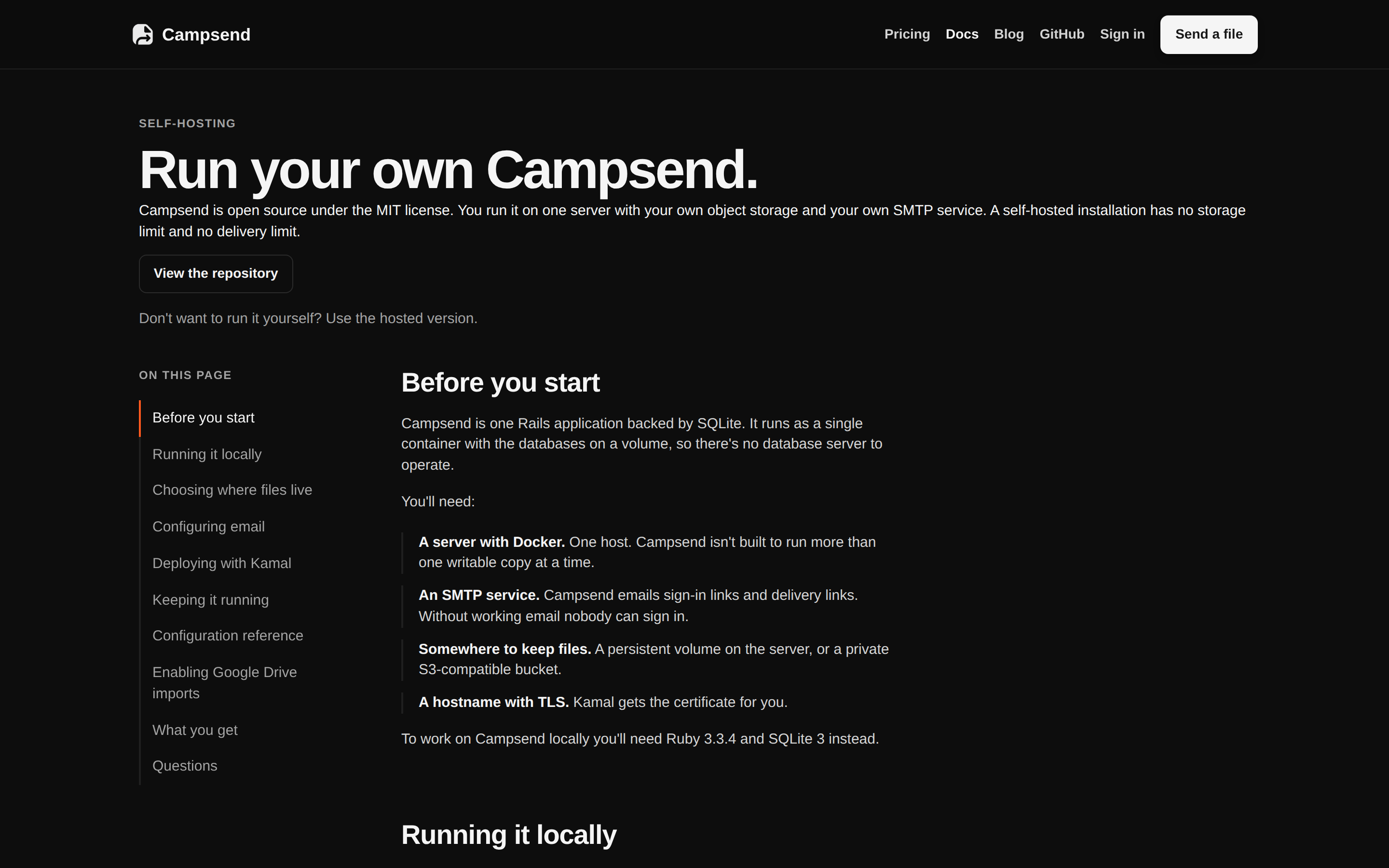 Campsend — docs