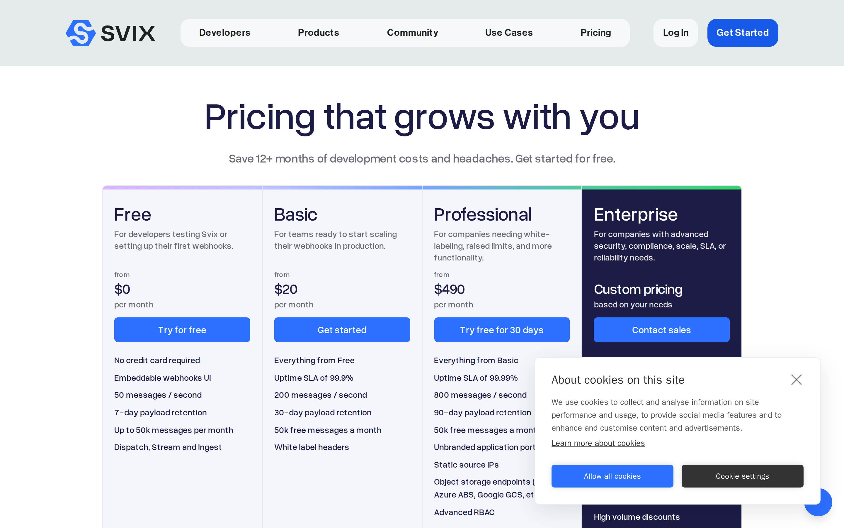 Svix — pricing