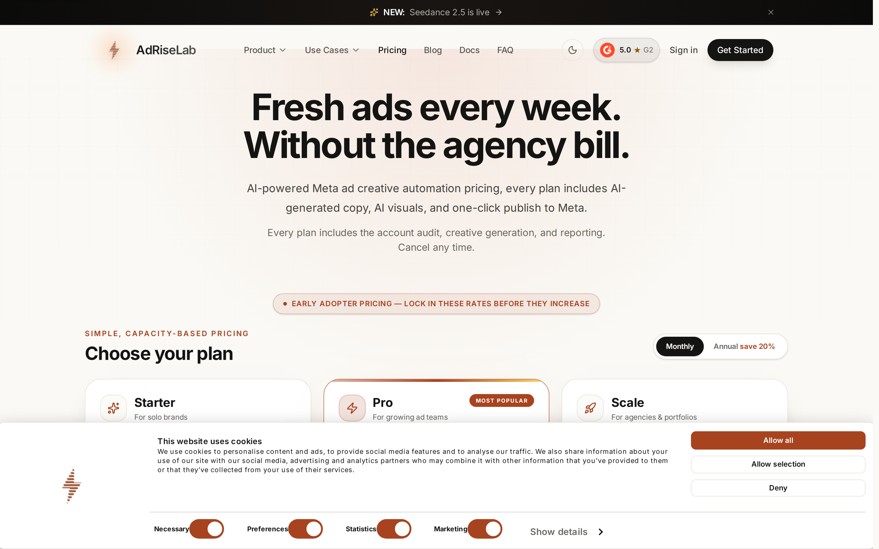 AdRiseLab — pricing