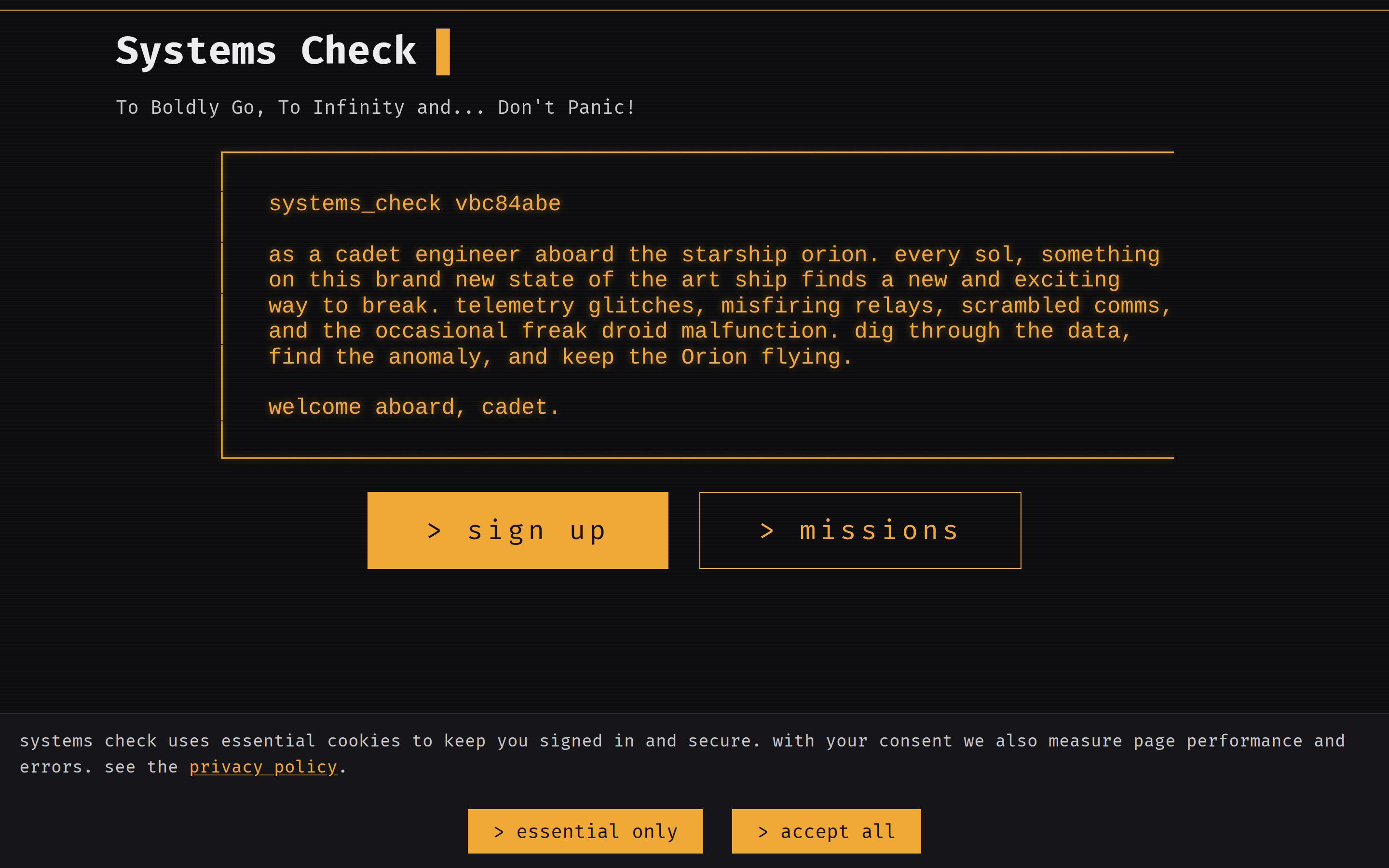 Systems Check — hero