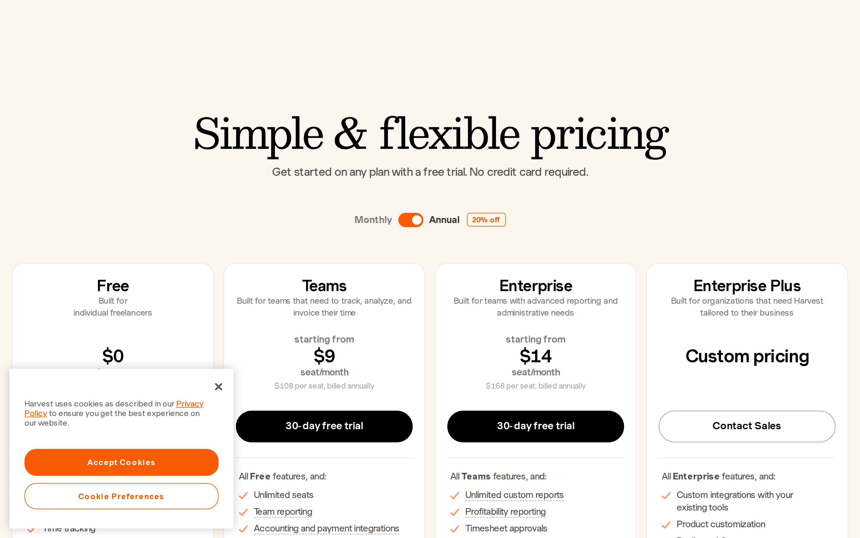 Harvest for Mac — pricing
