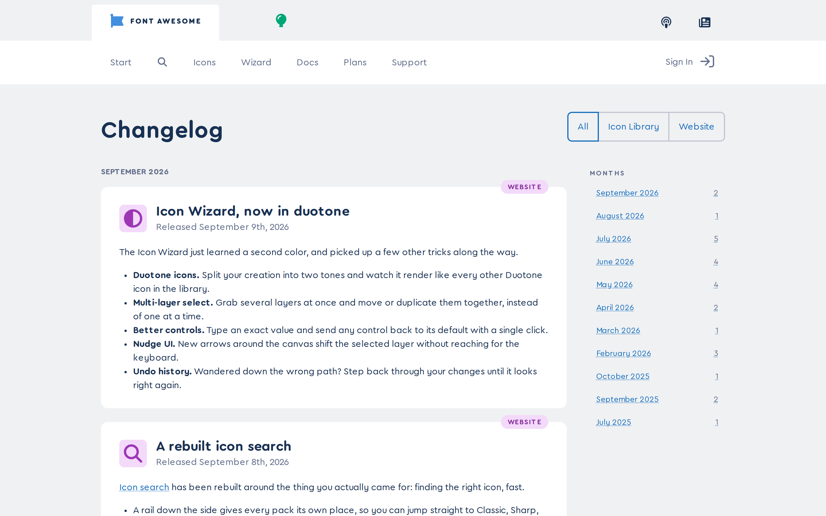 Font Awesome — changelog