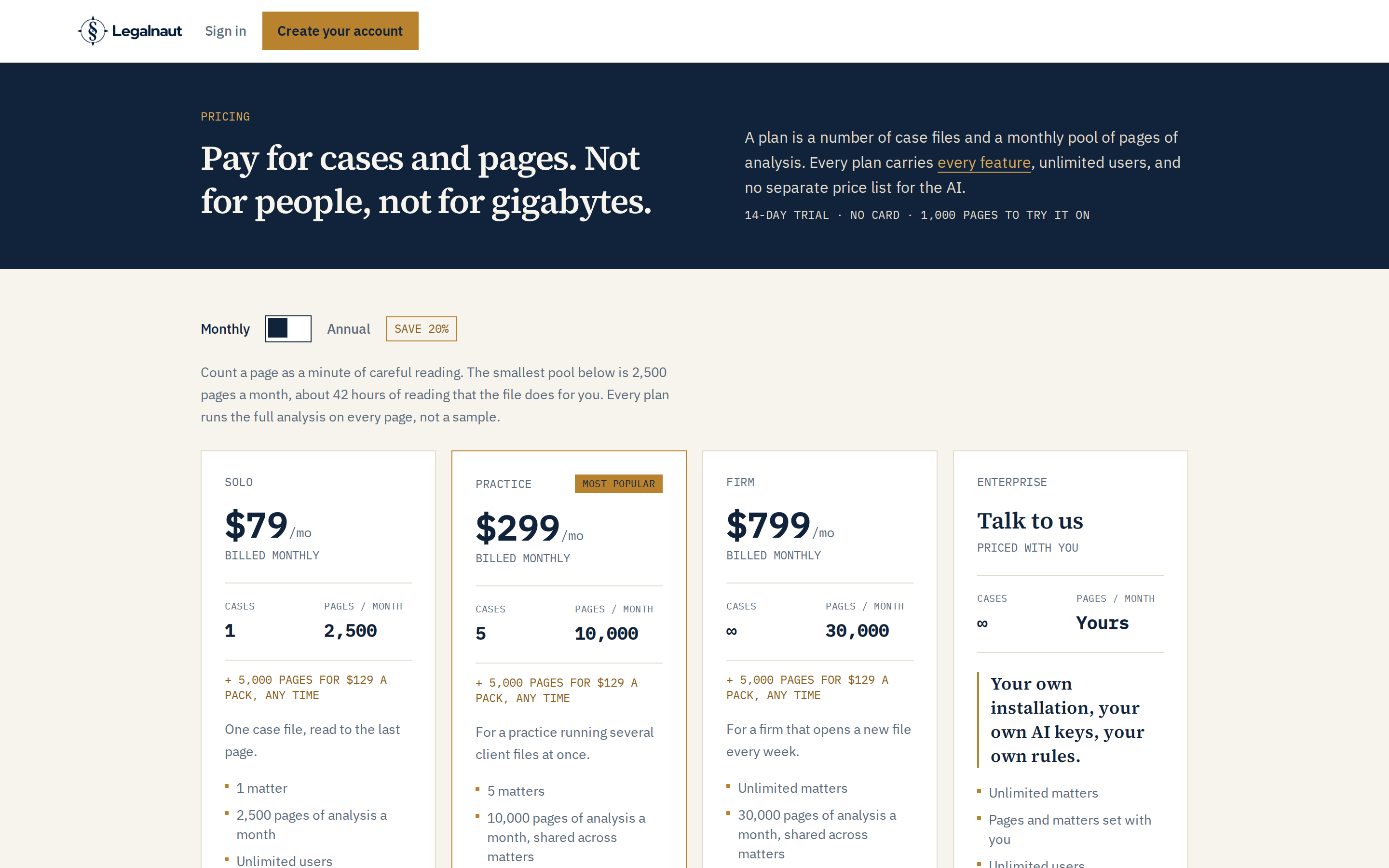 Legalnaut — pricing