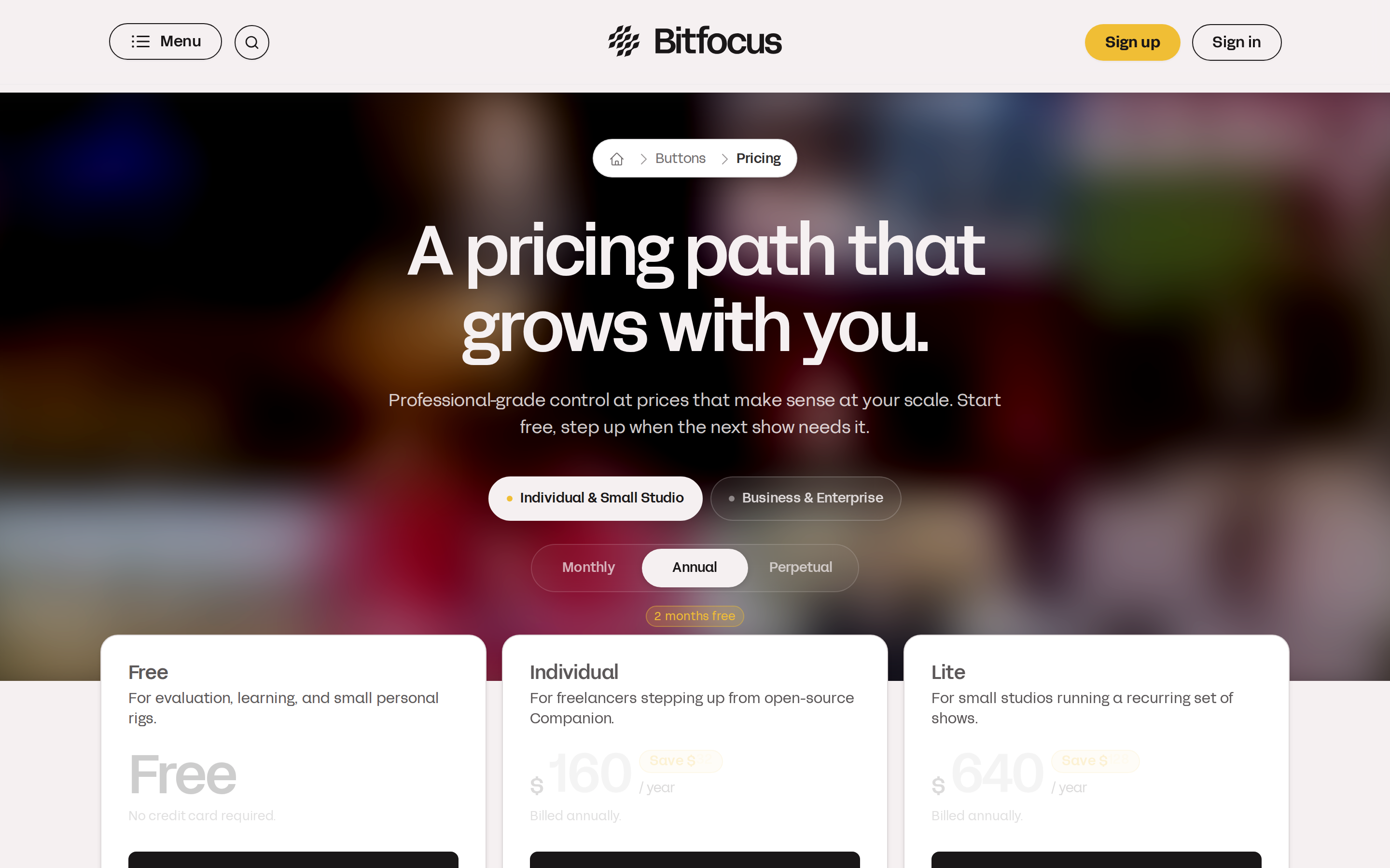 Buttons — pricing