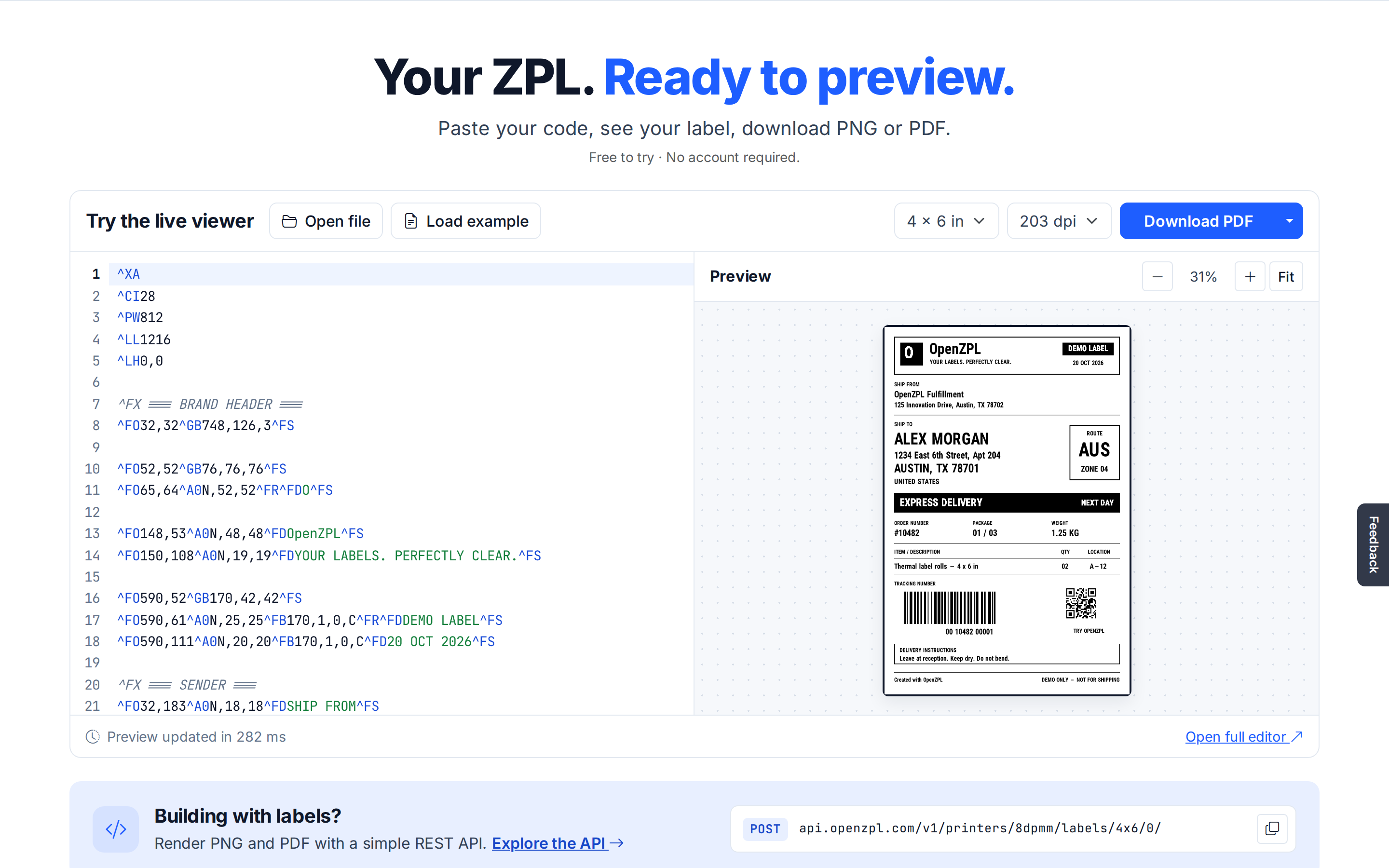 OpenZPL — hero