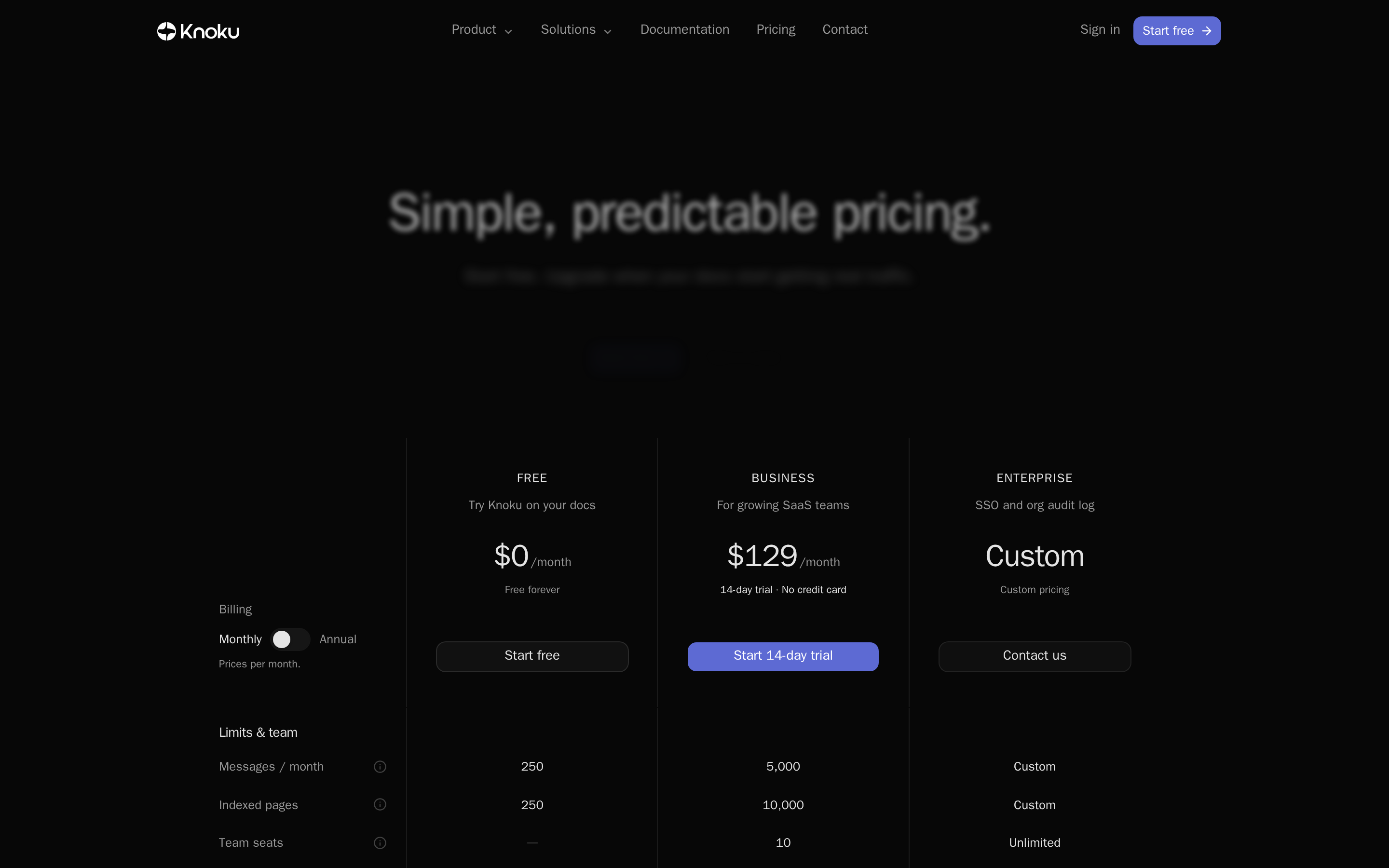 Knoku — pricing