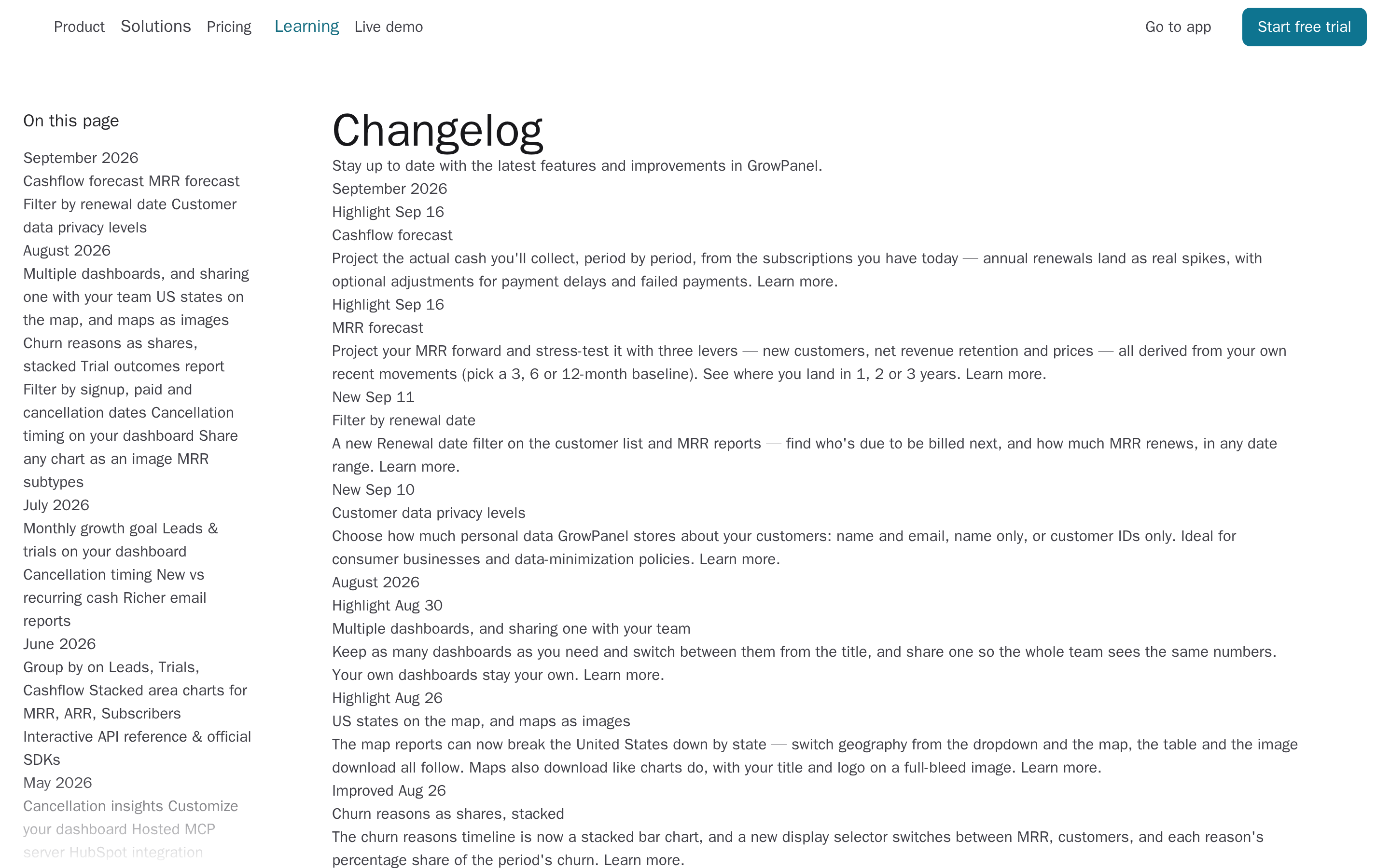 GrowPanel — changelog