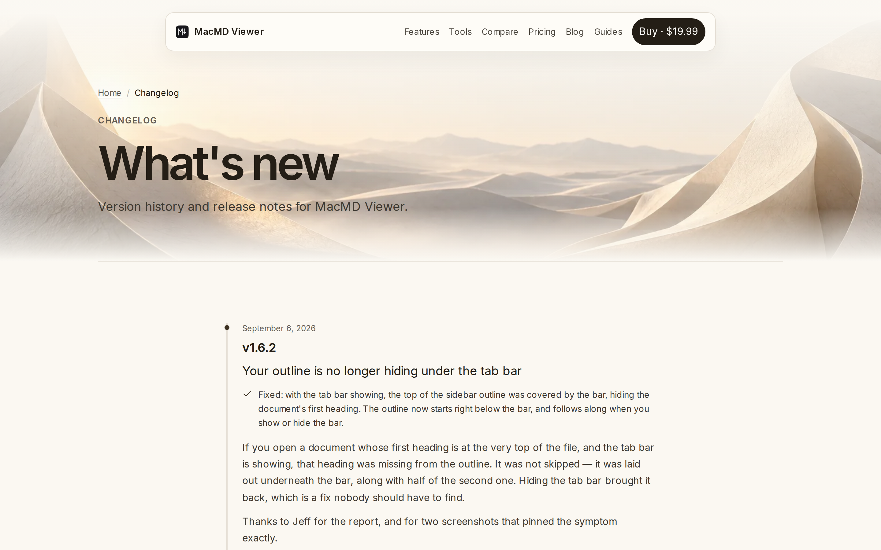 MacMD Viewer — changelog