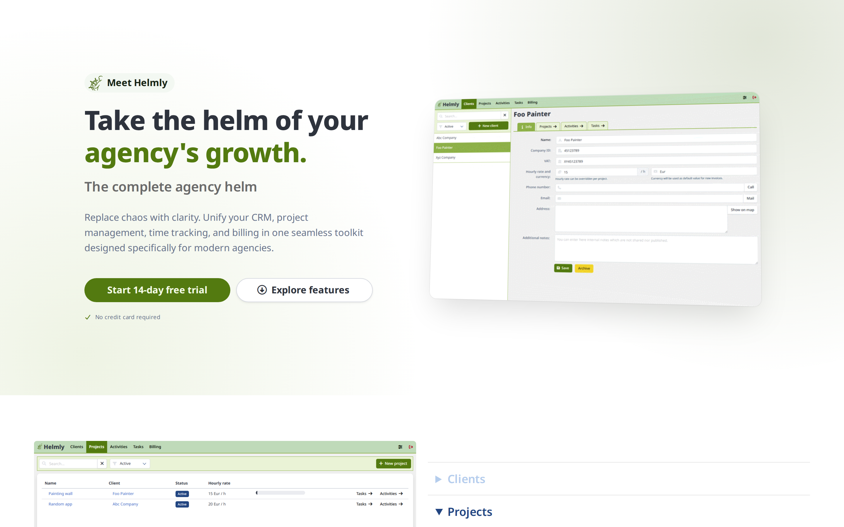 Helmly — hero