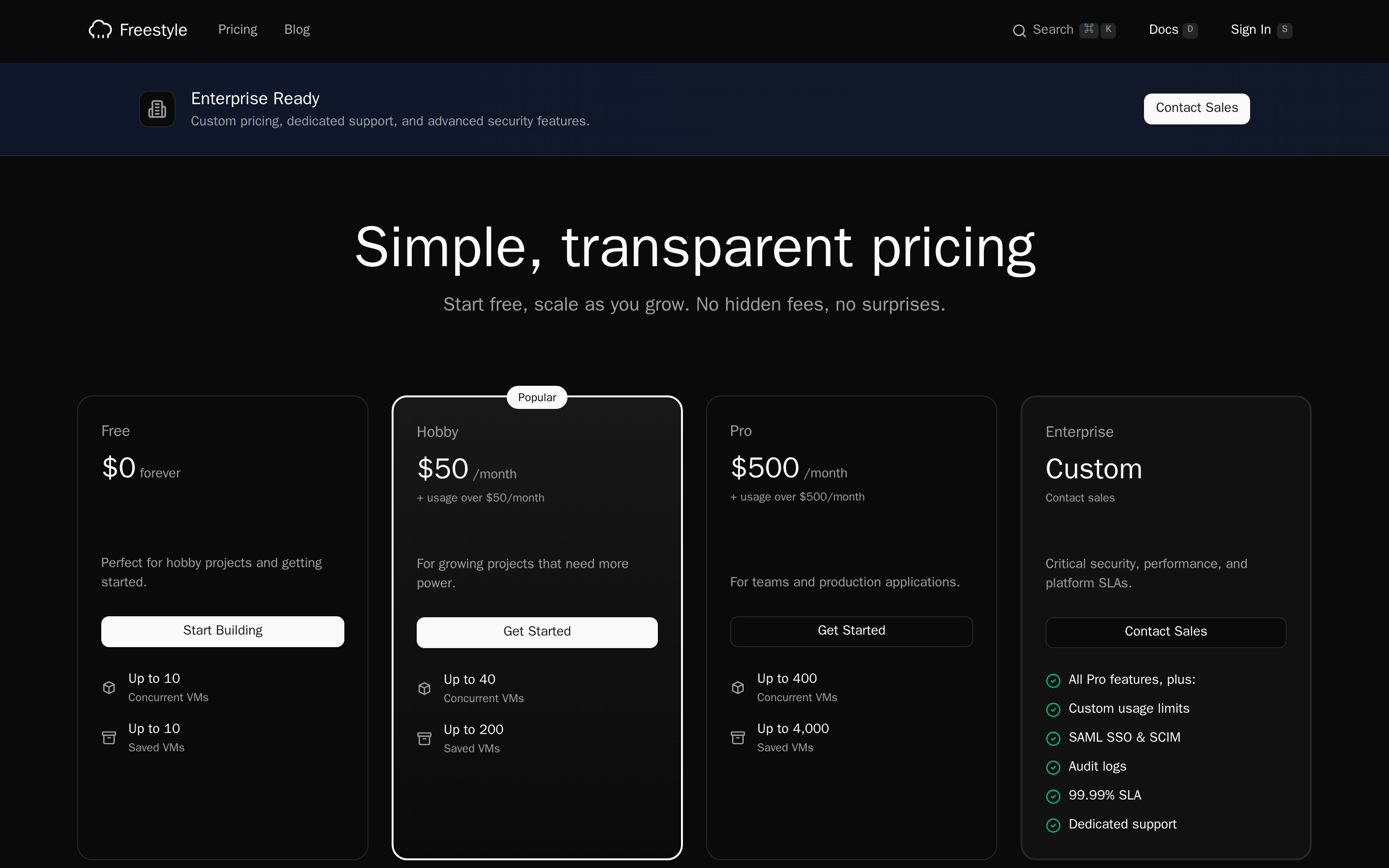Freestyle — pricing