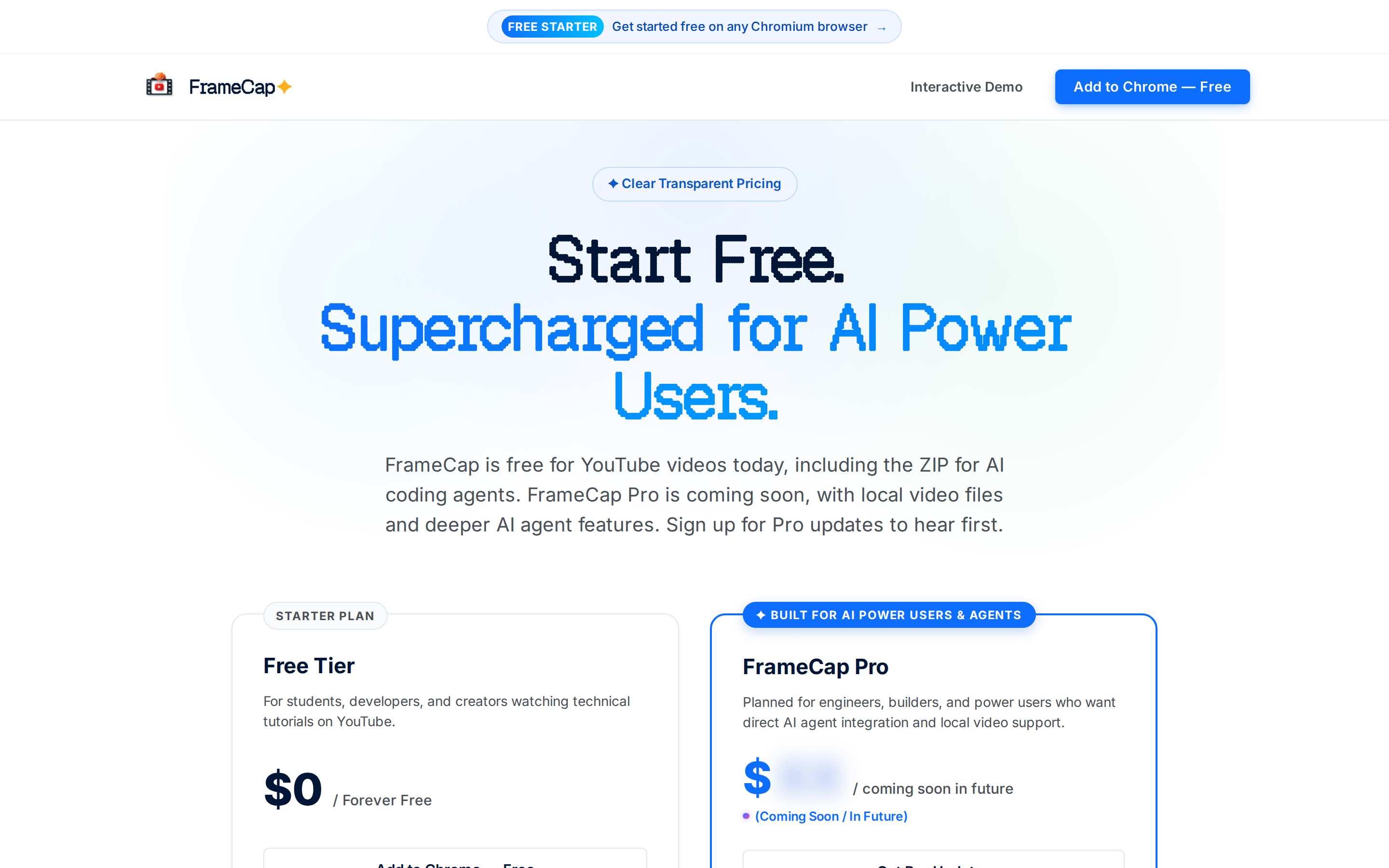 FrameCap — pricing