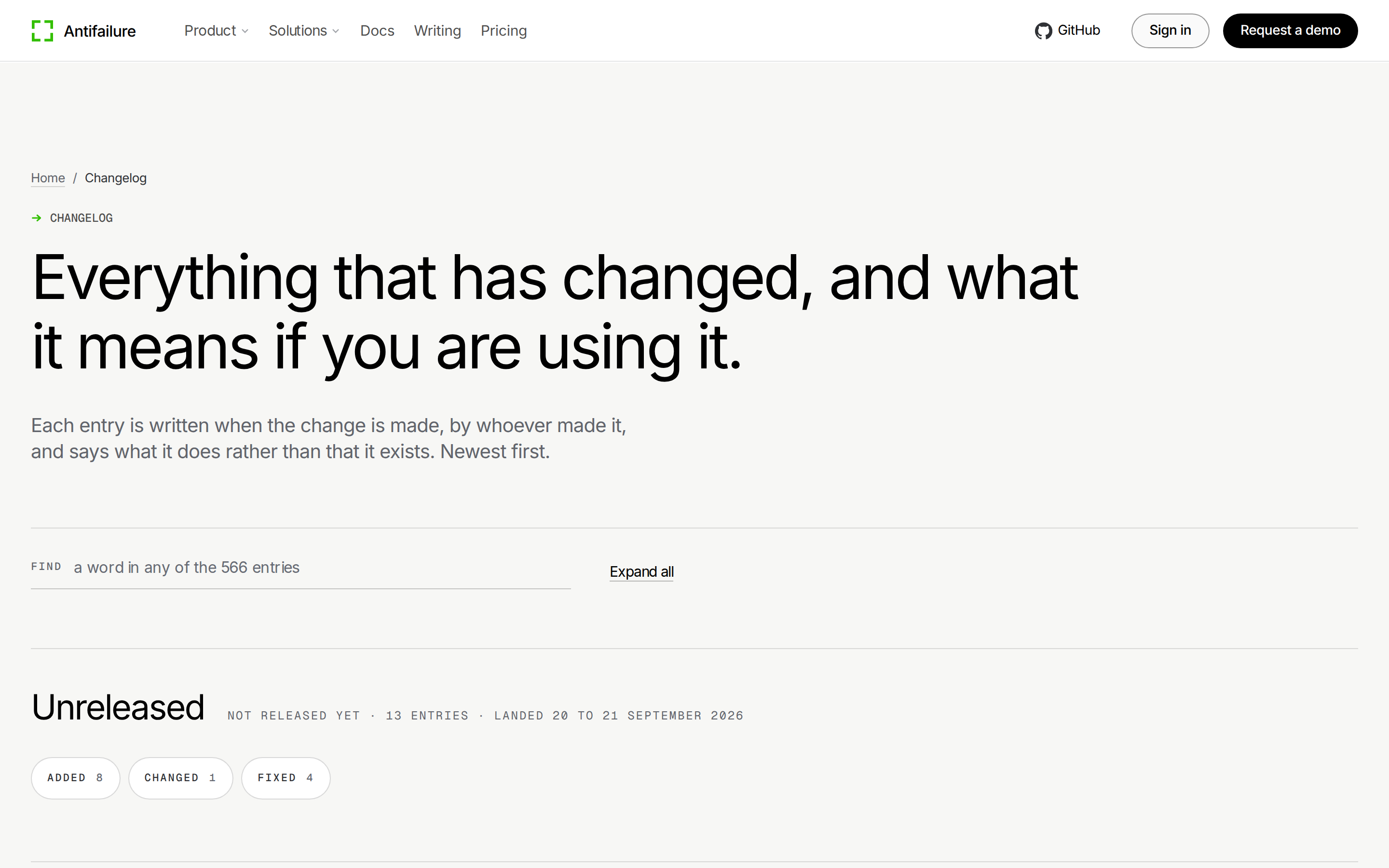 Antifailure — changelog