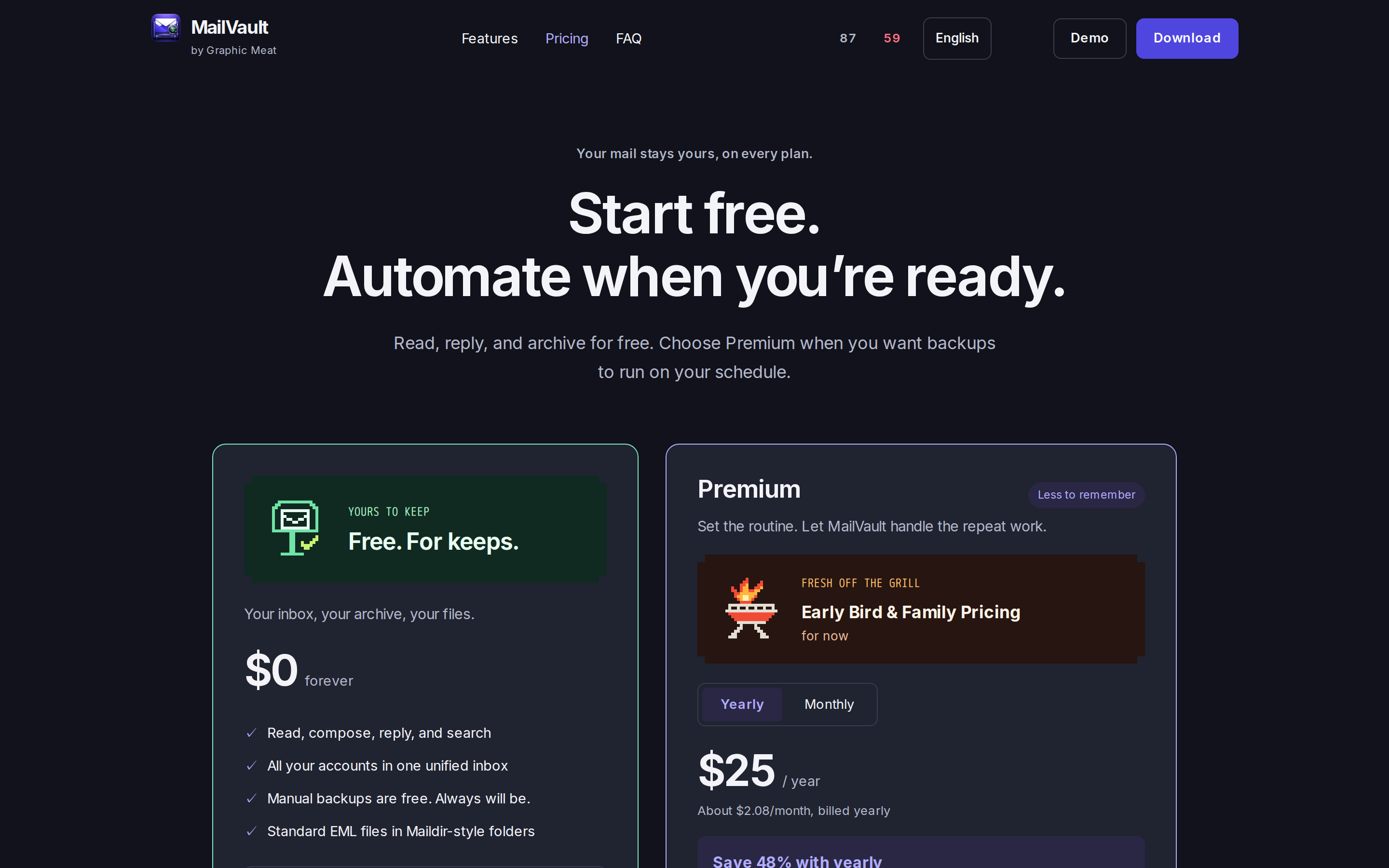 MailVault — pricing