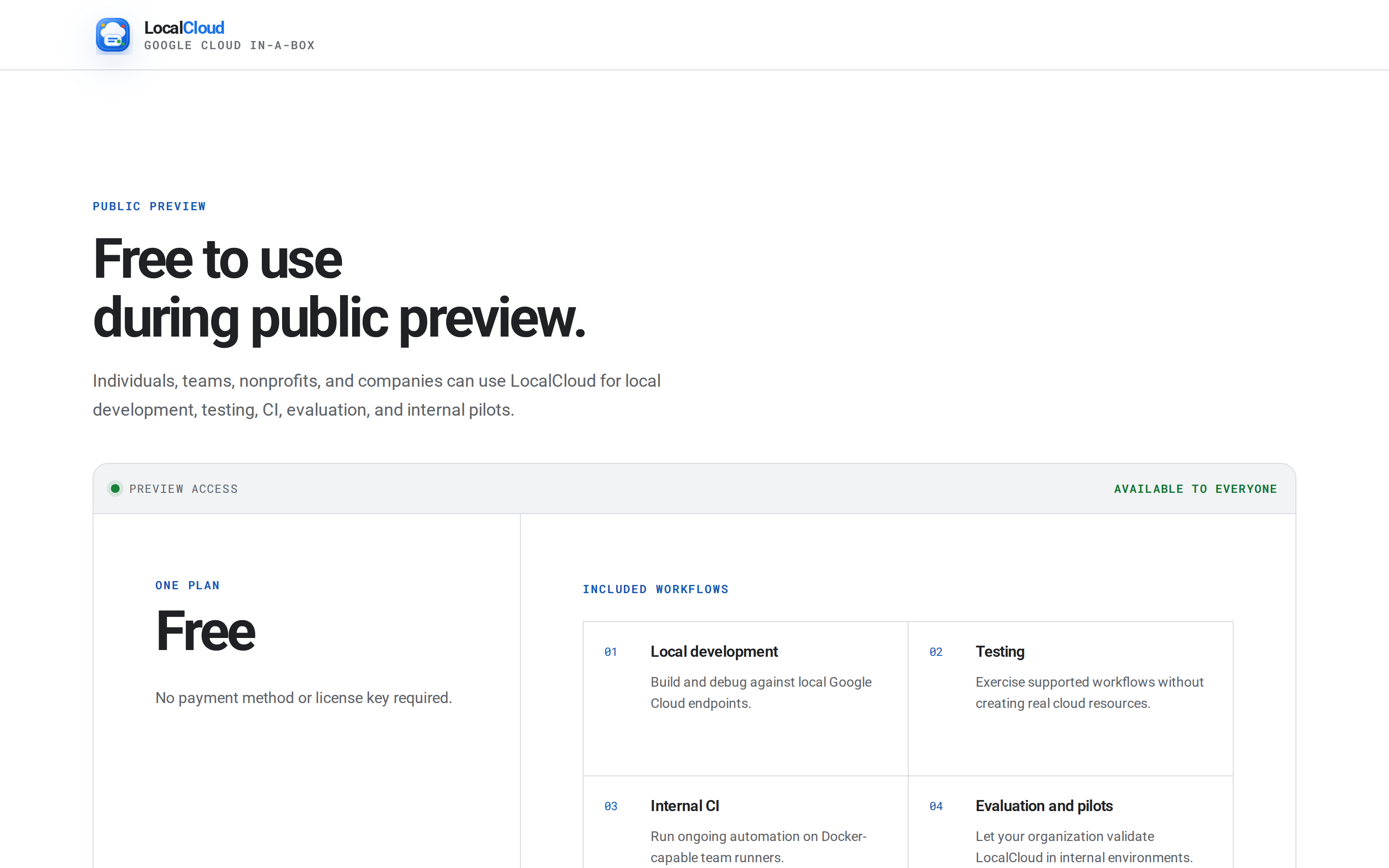 LocalCloud — pricing