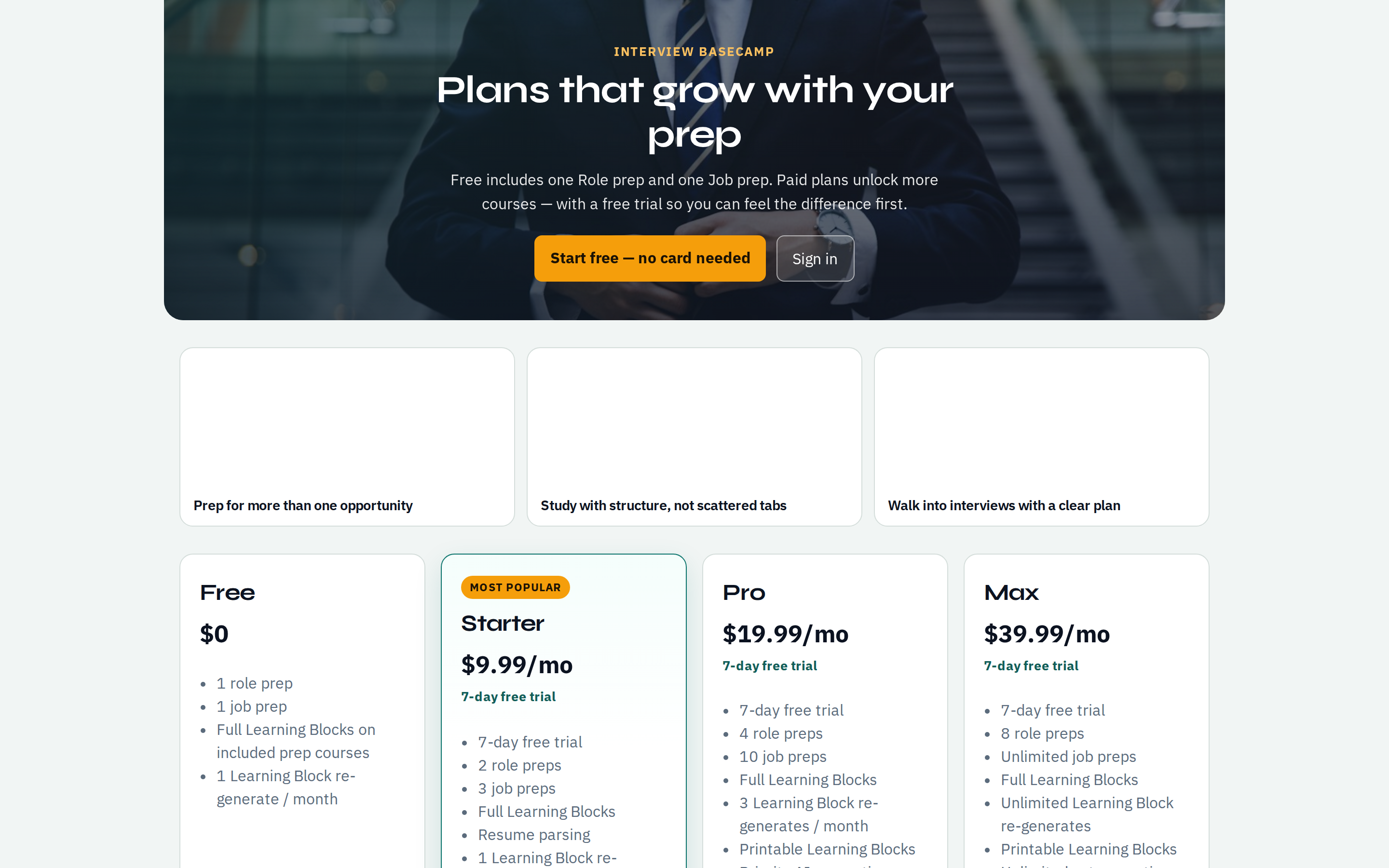 Interview Basecamp — pricing