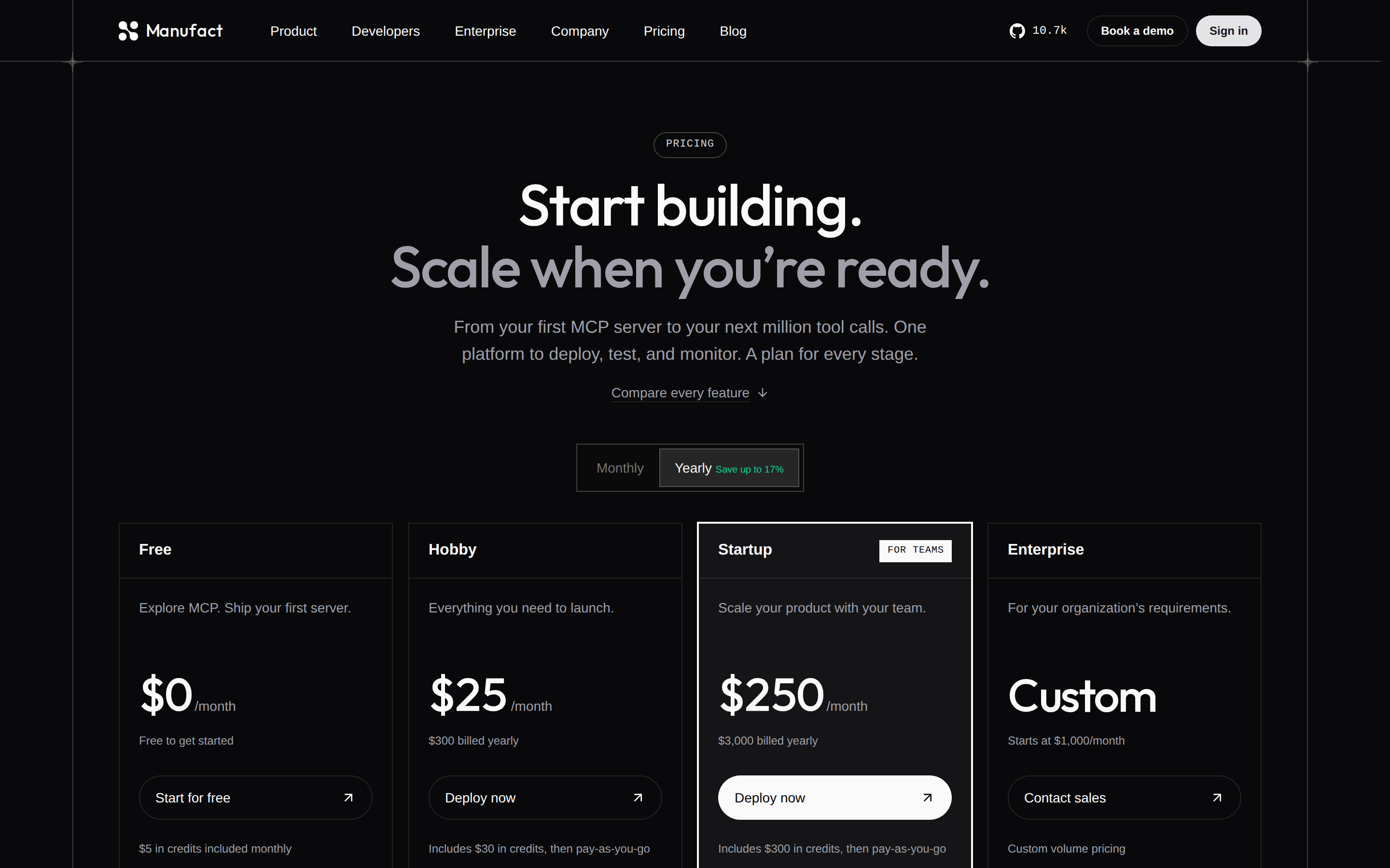 Manufact — pricing