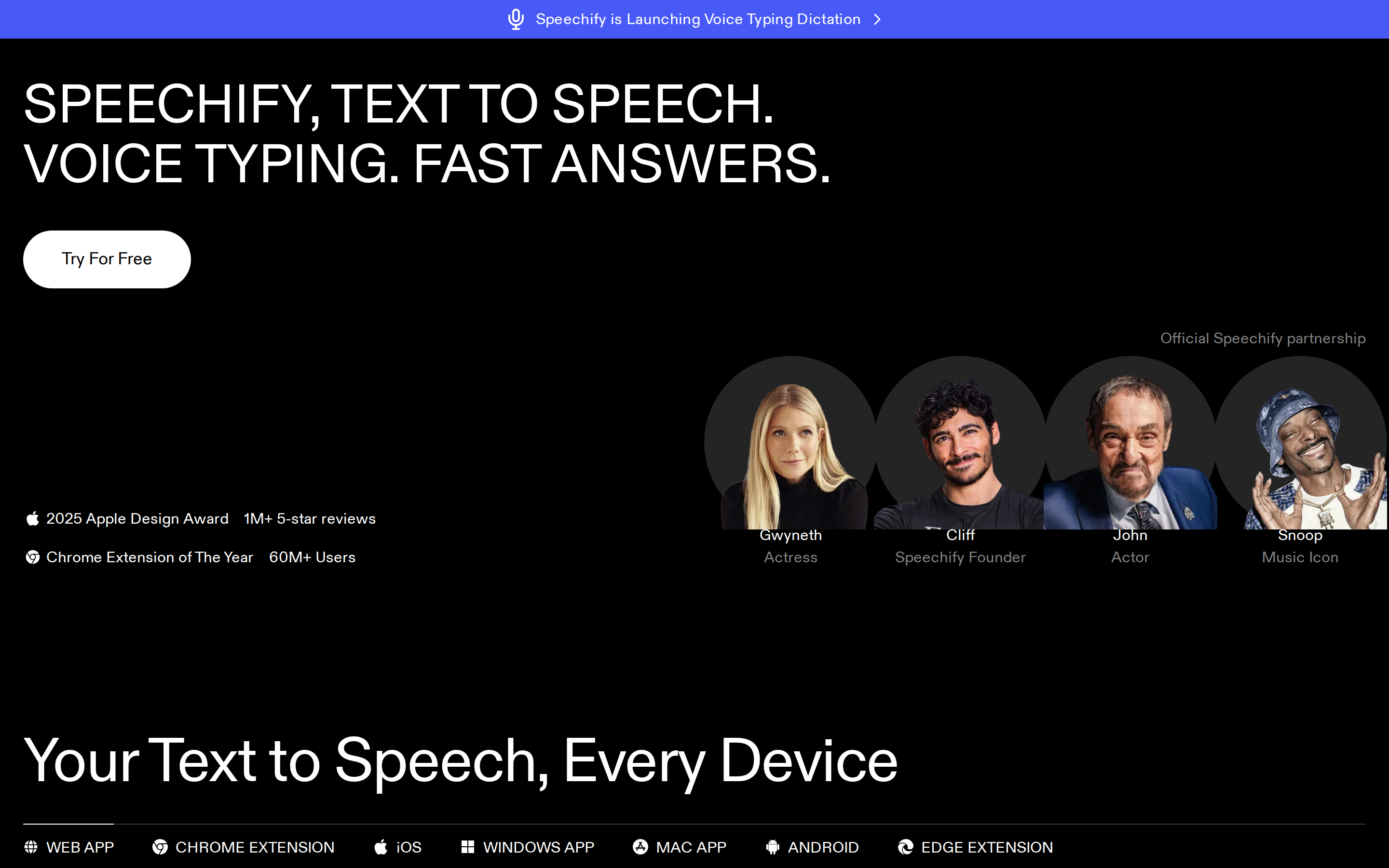 Speechify — hero