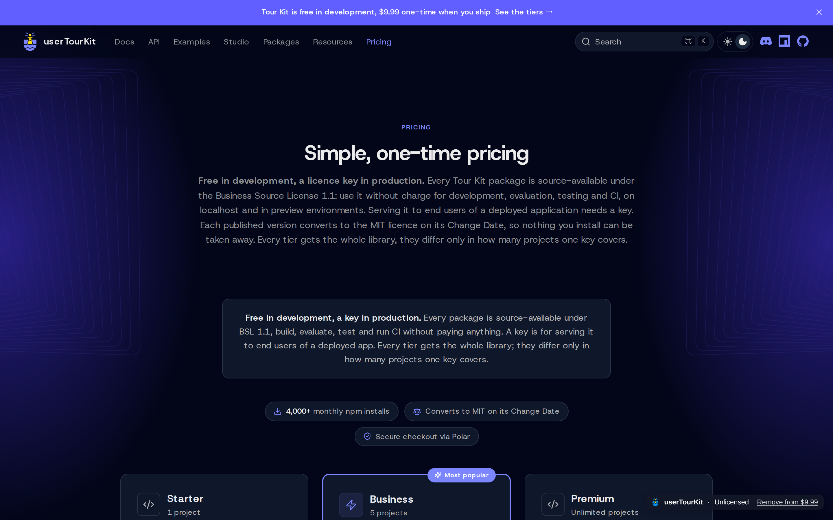 userTourKit — pricing