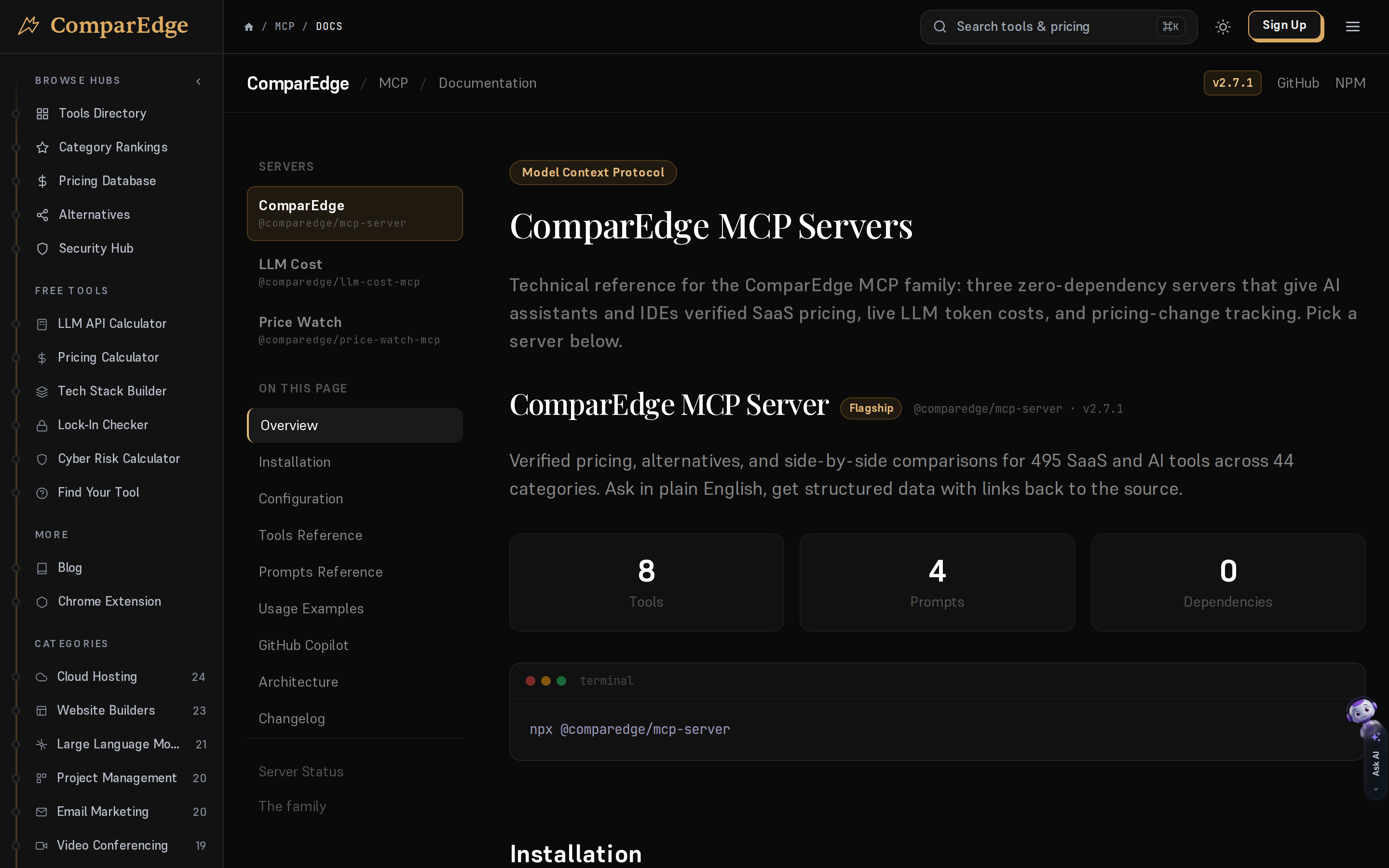 ComparEdge MCP Servers — docs