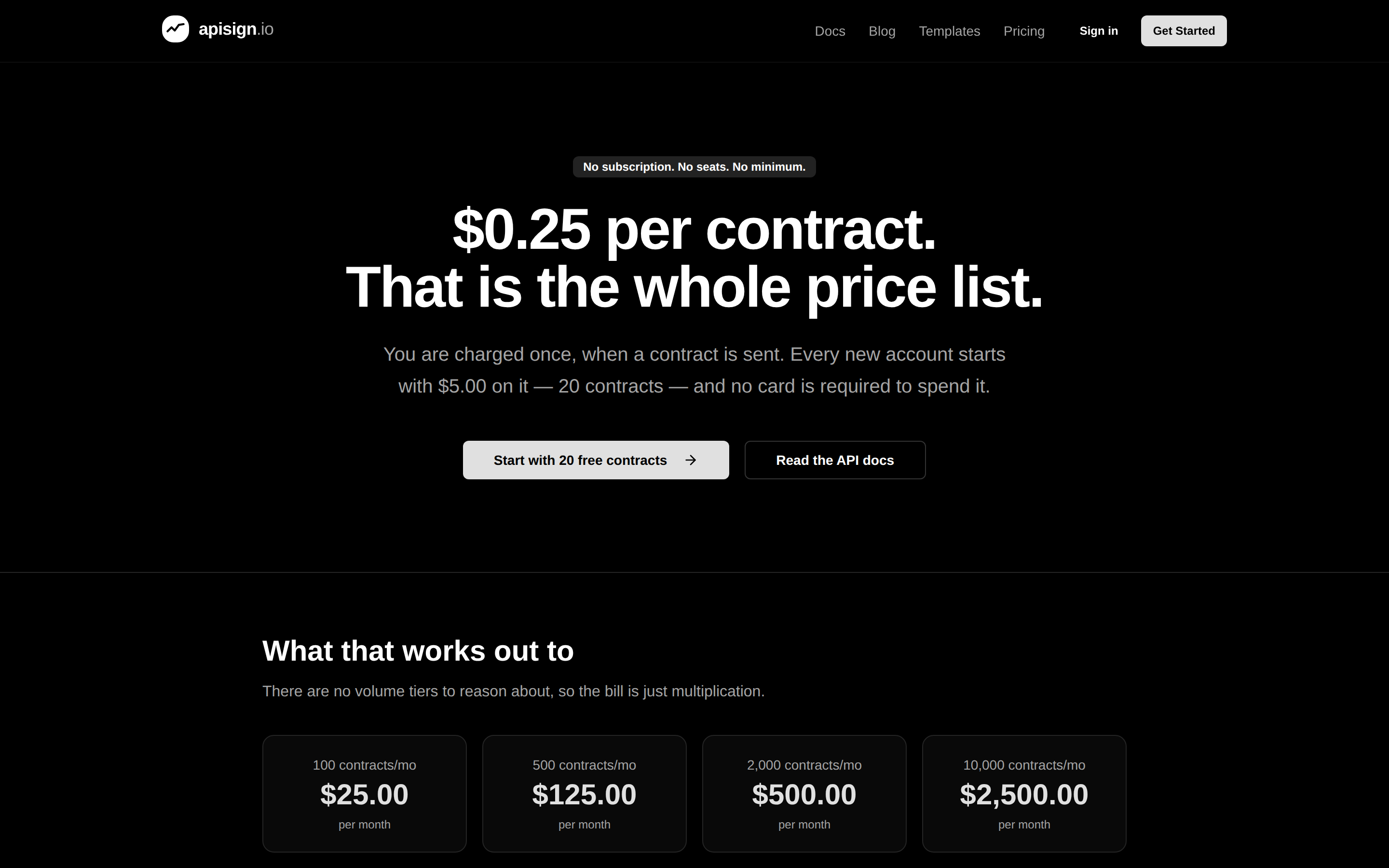 APISign — pricing