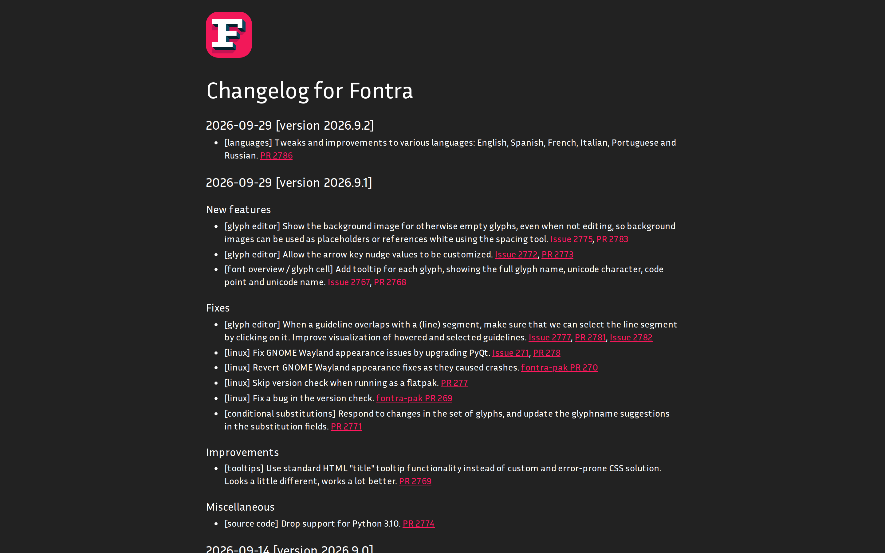 Fontra — changelog