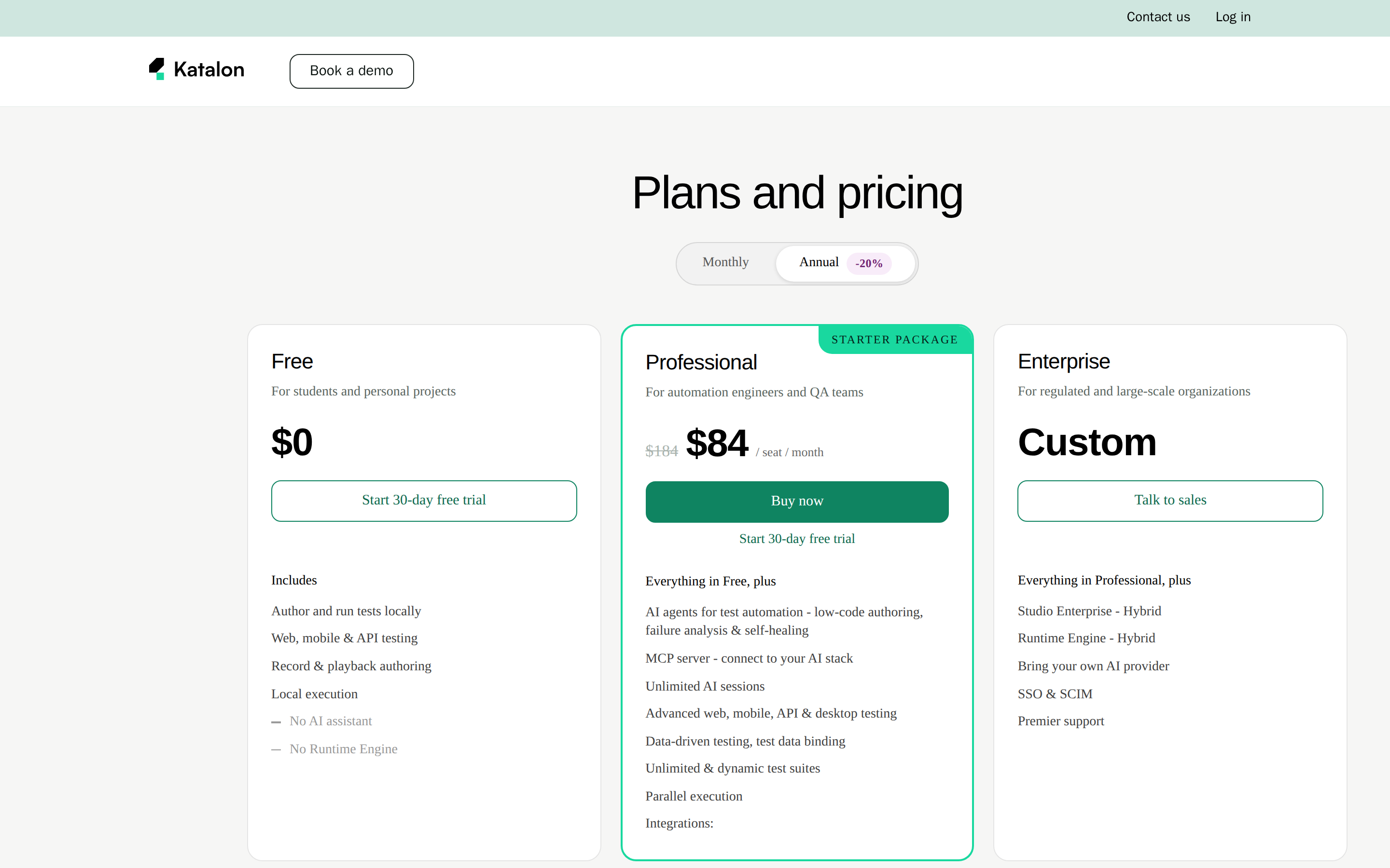 Katalon Studio — pricing