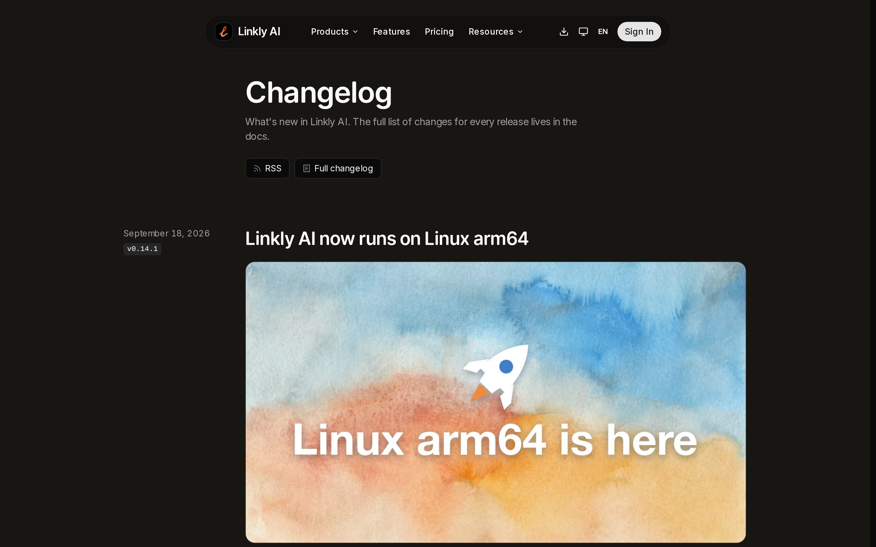 Linkly AI — changelog