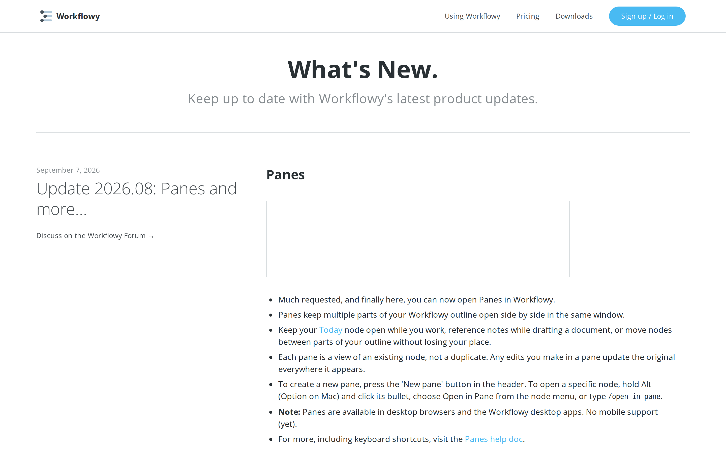 Workflowy — changelog