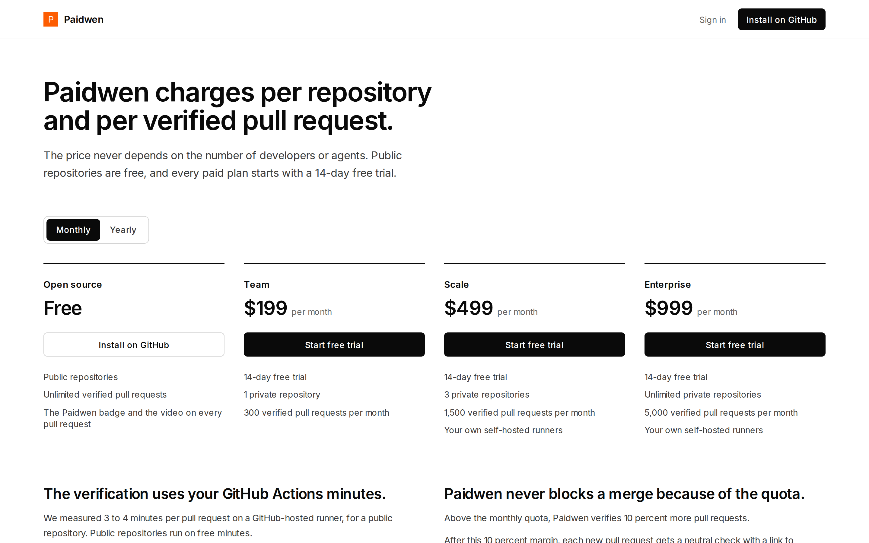 Paidwen — pricing