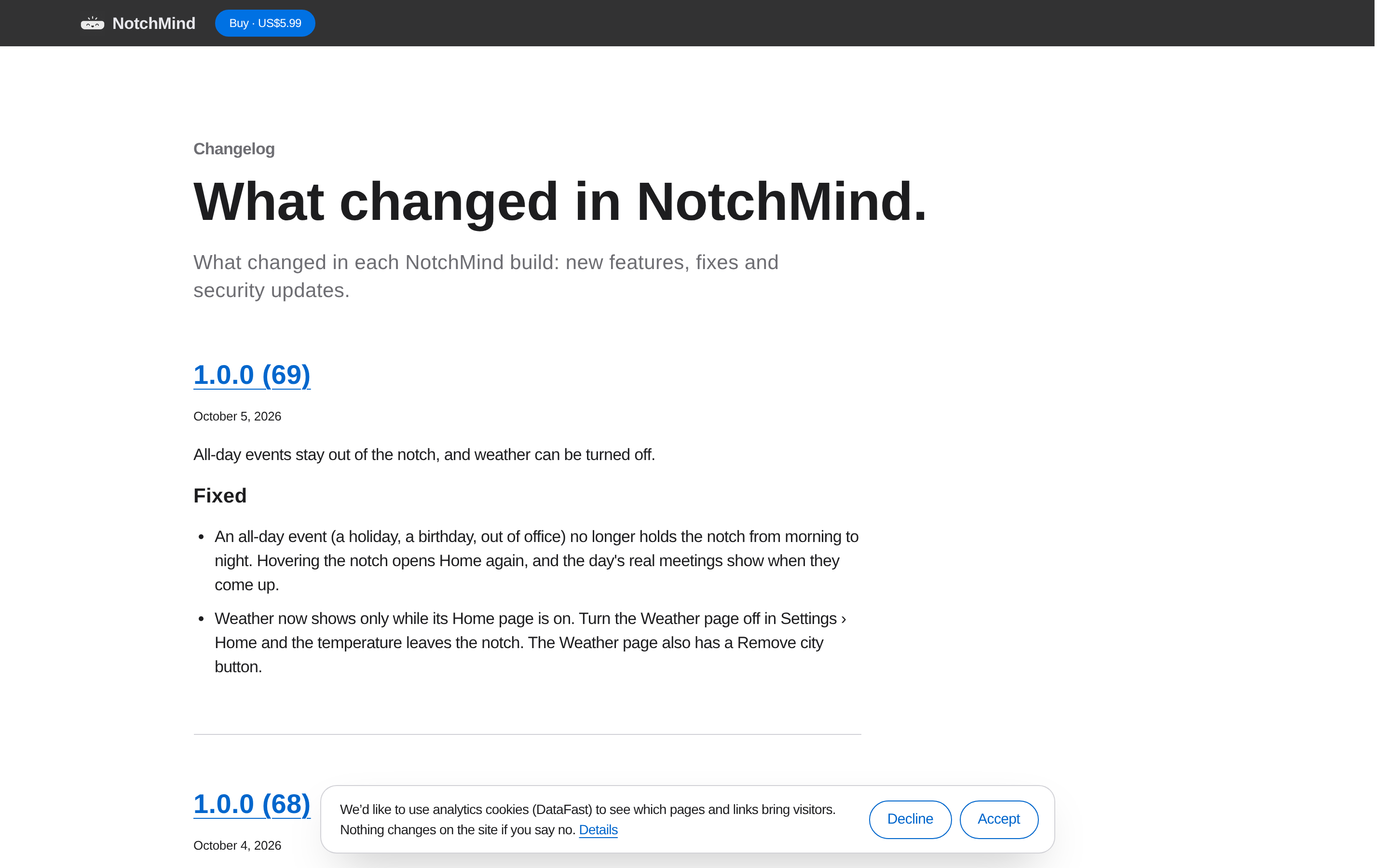 NotchMind — changelog