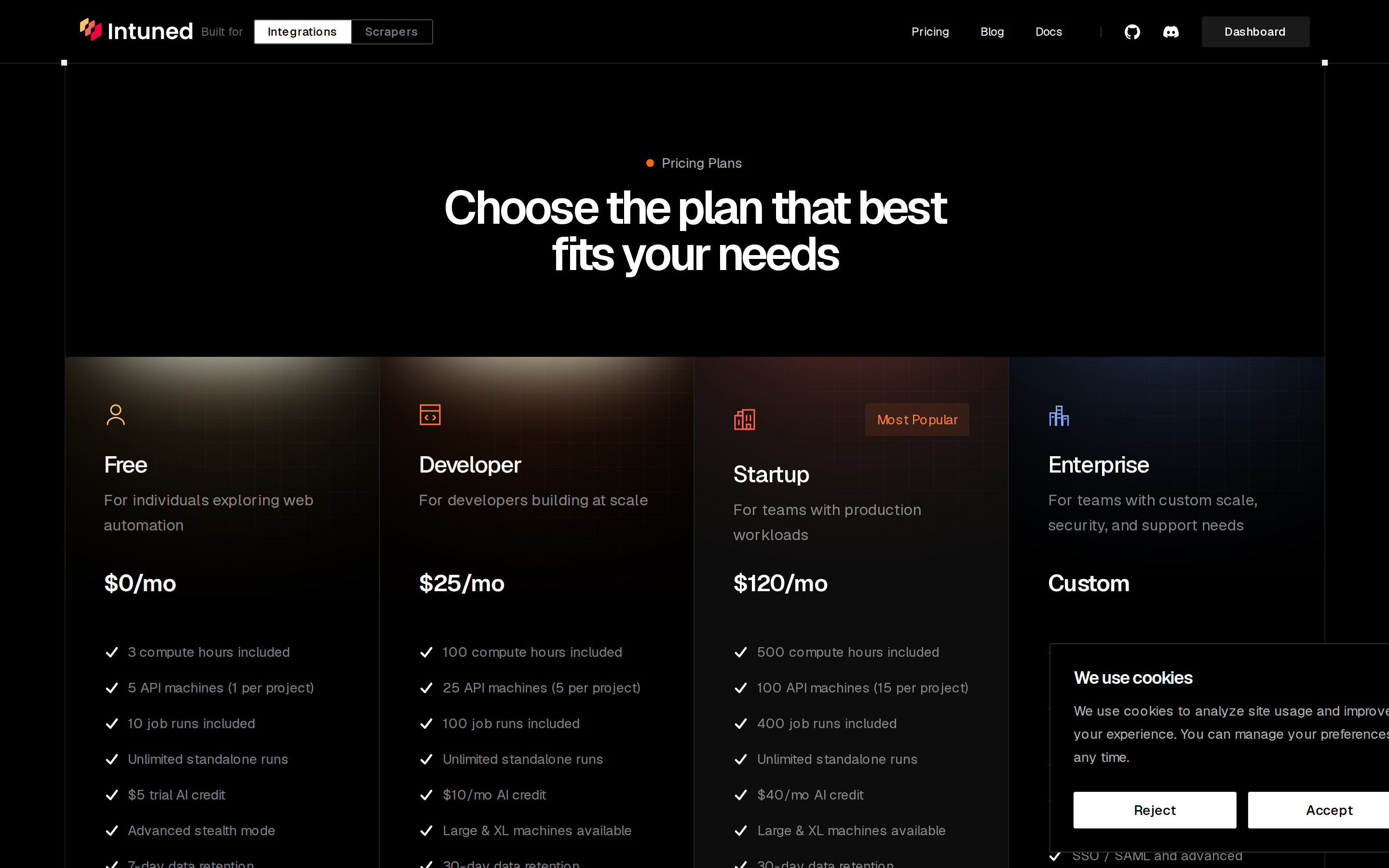 Intuned — pricing
