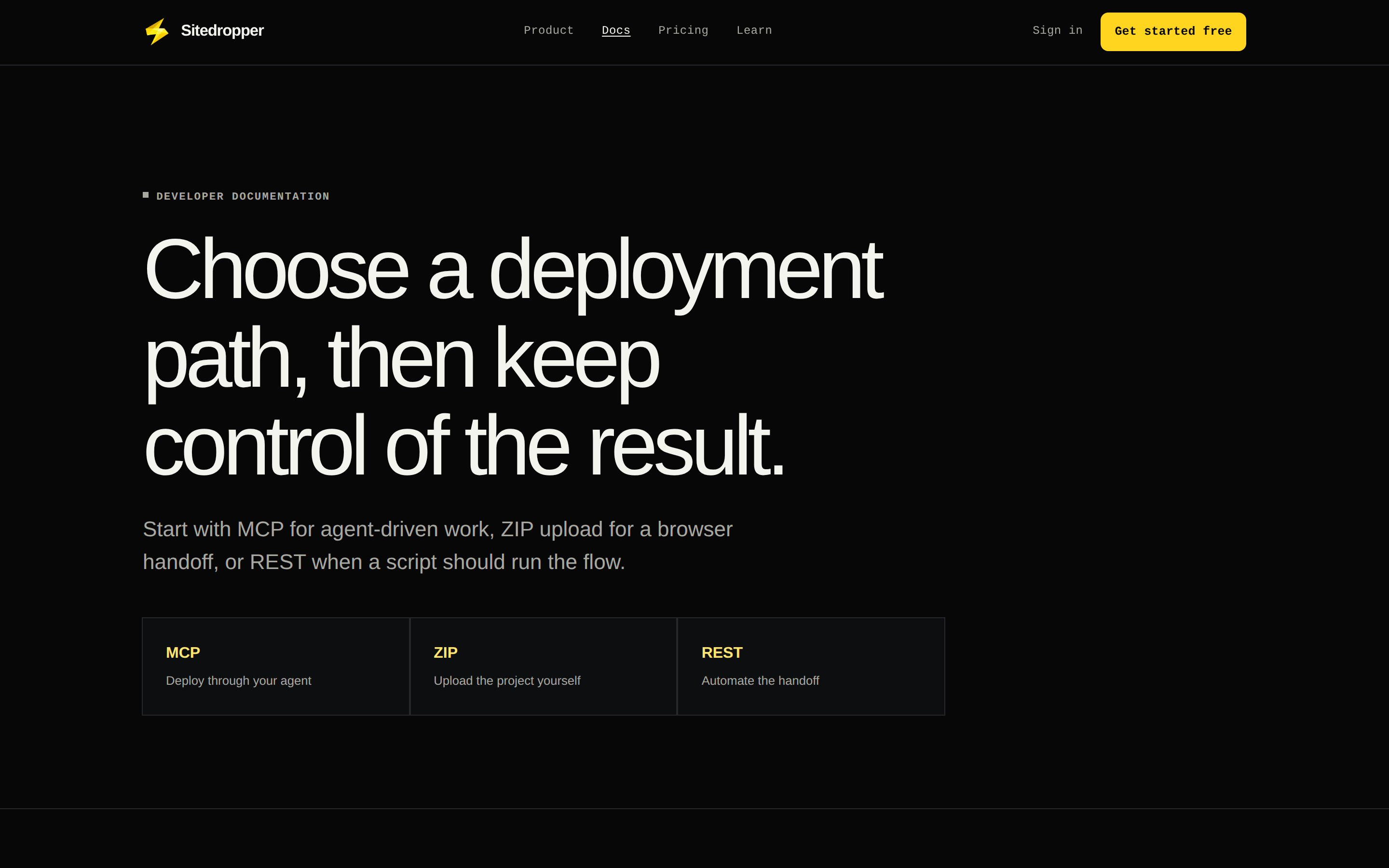 Sitedropper — docs