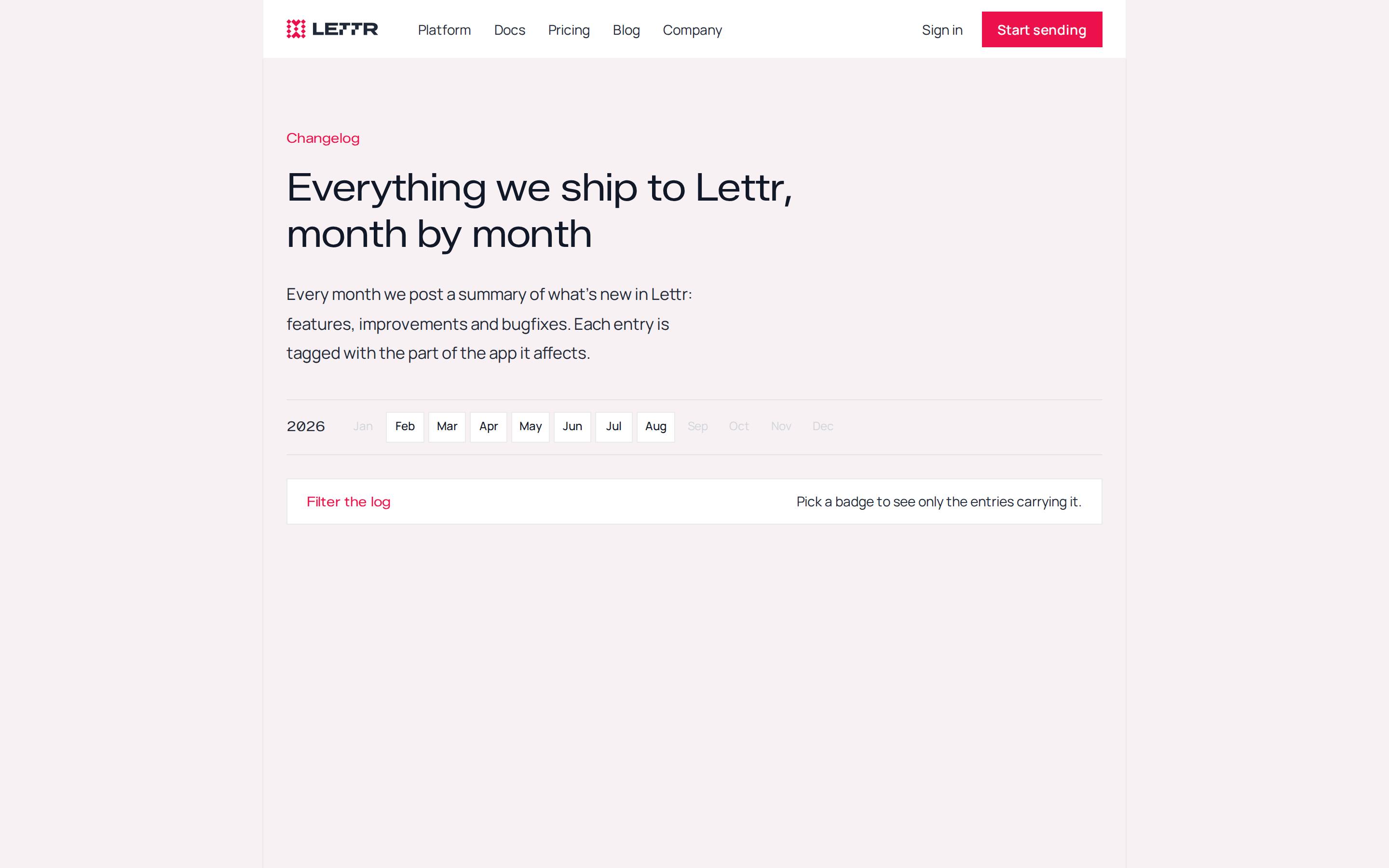 Lettr — changelog