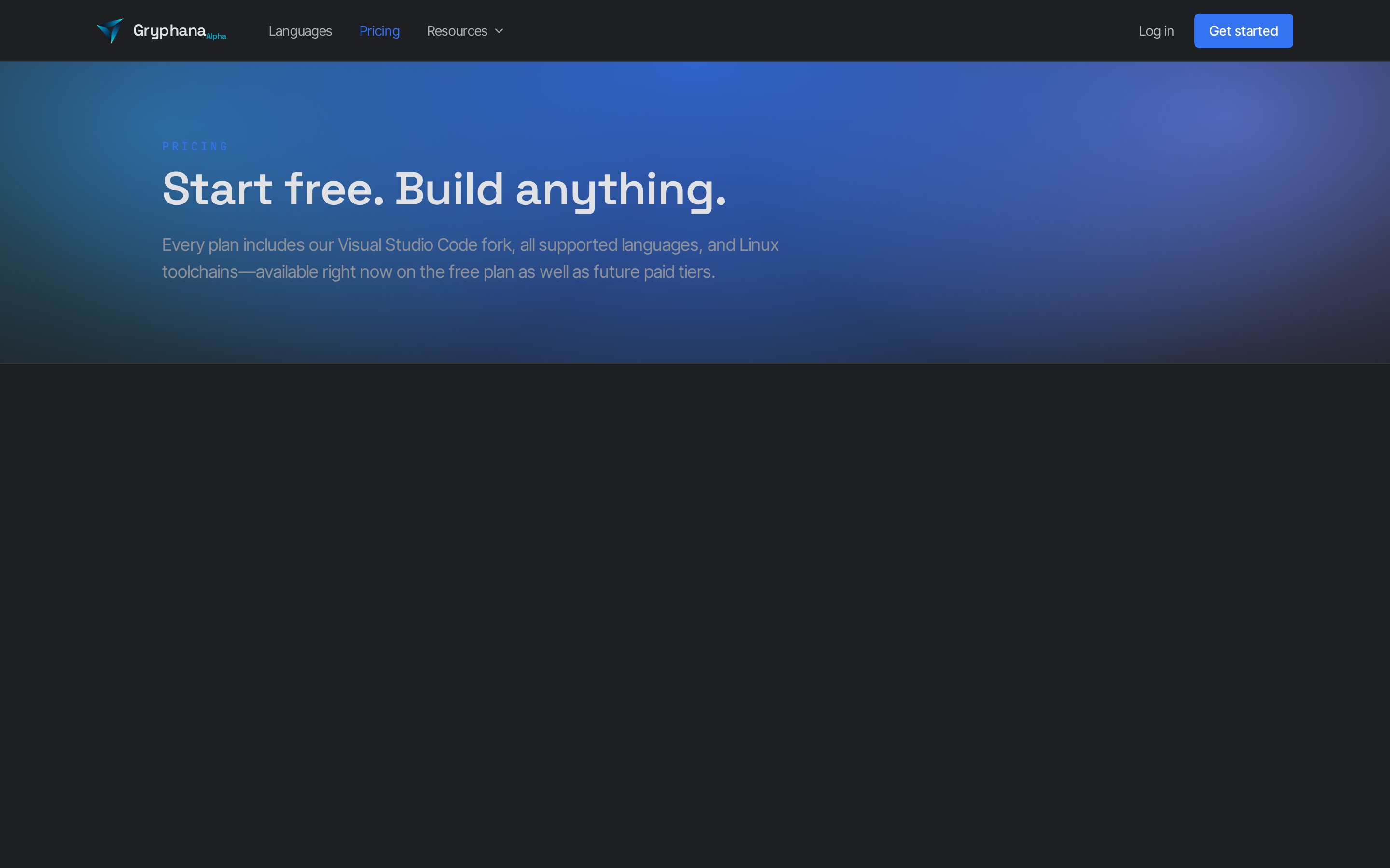 Gryphana — pricing