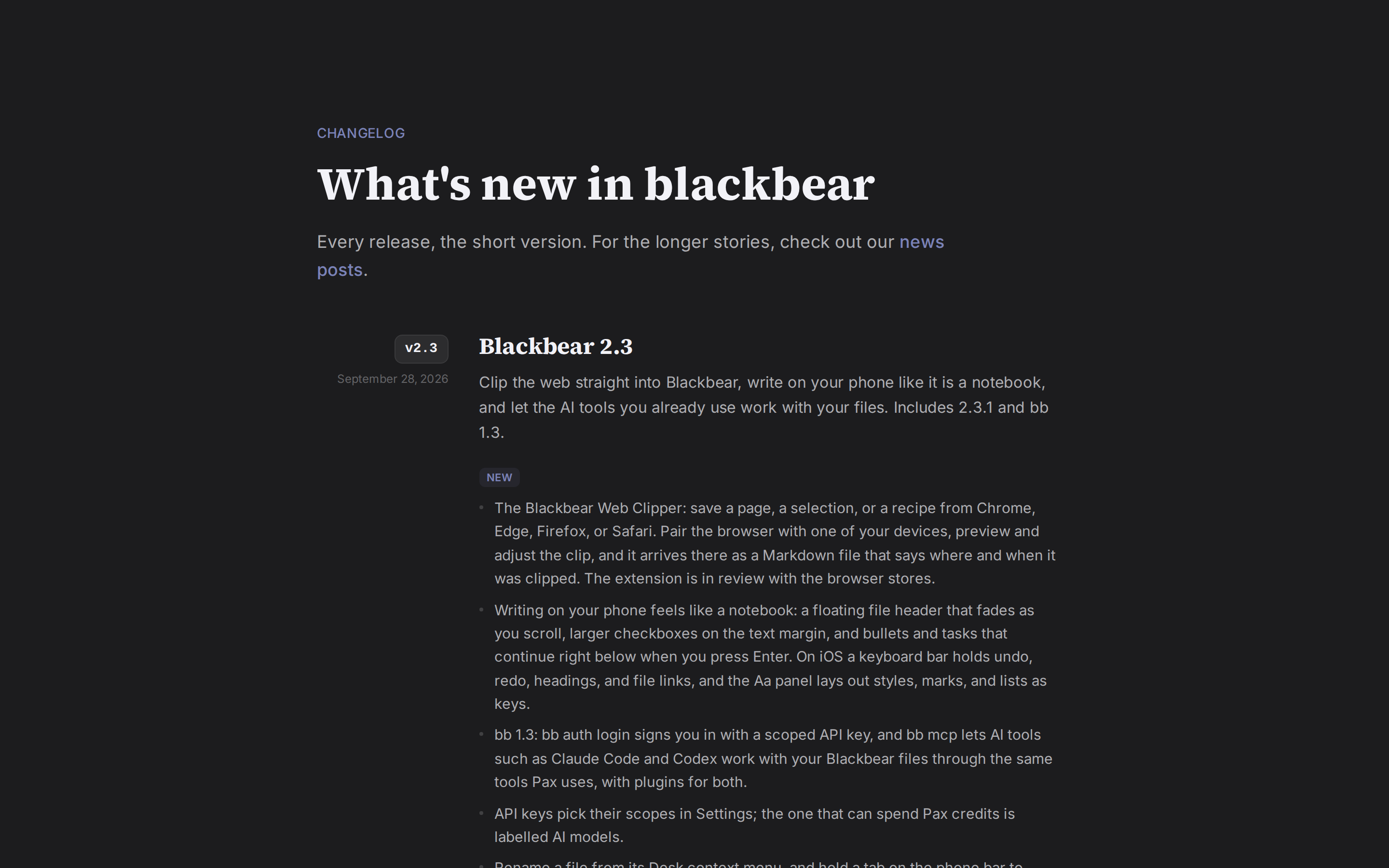 blackbear — changelog