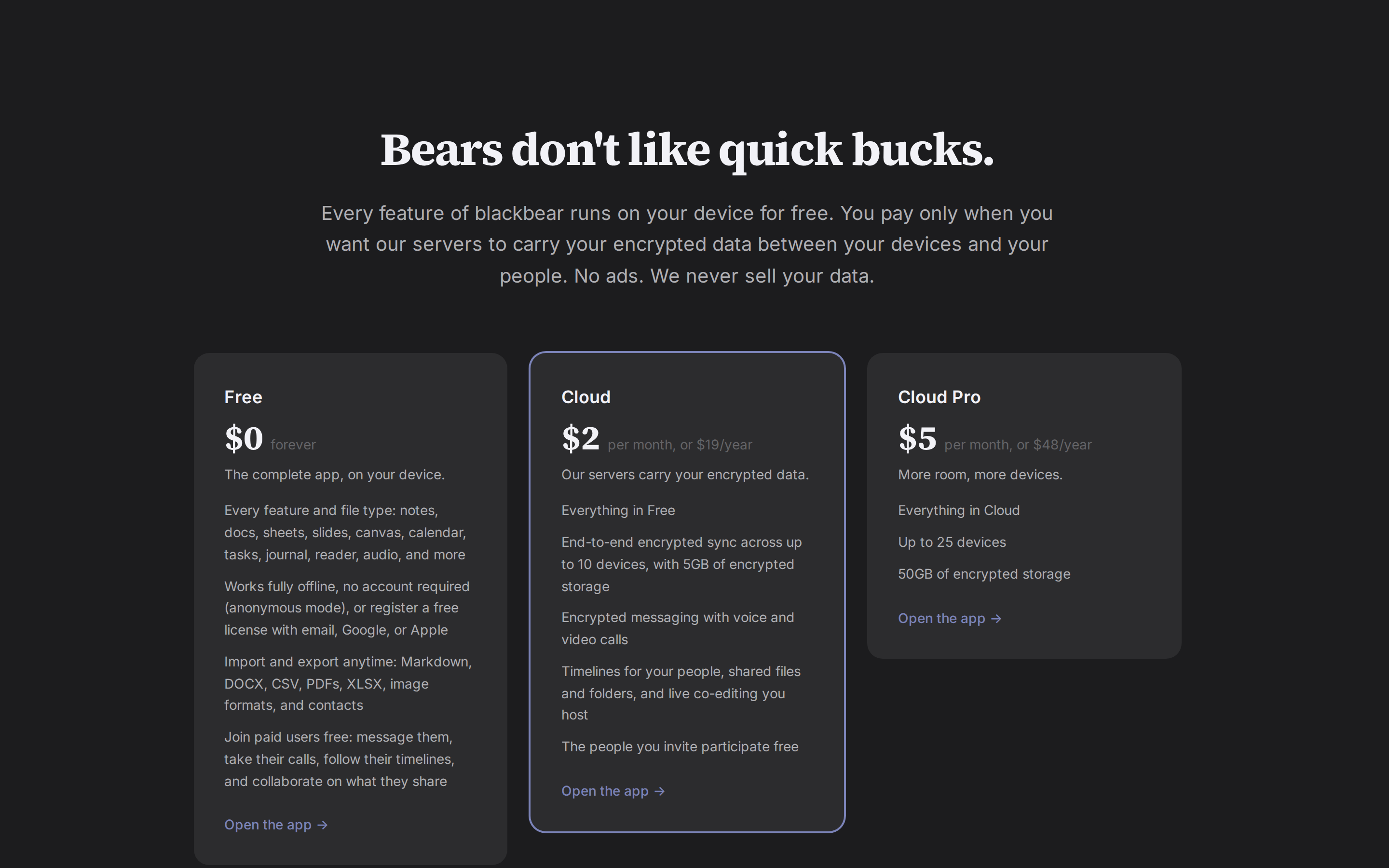 blackbear — pricing