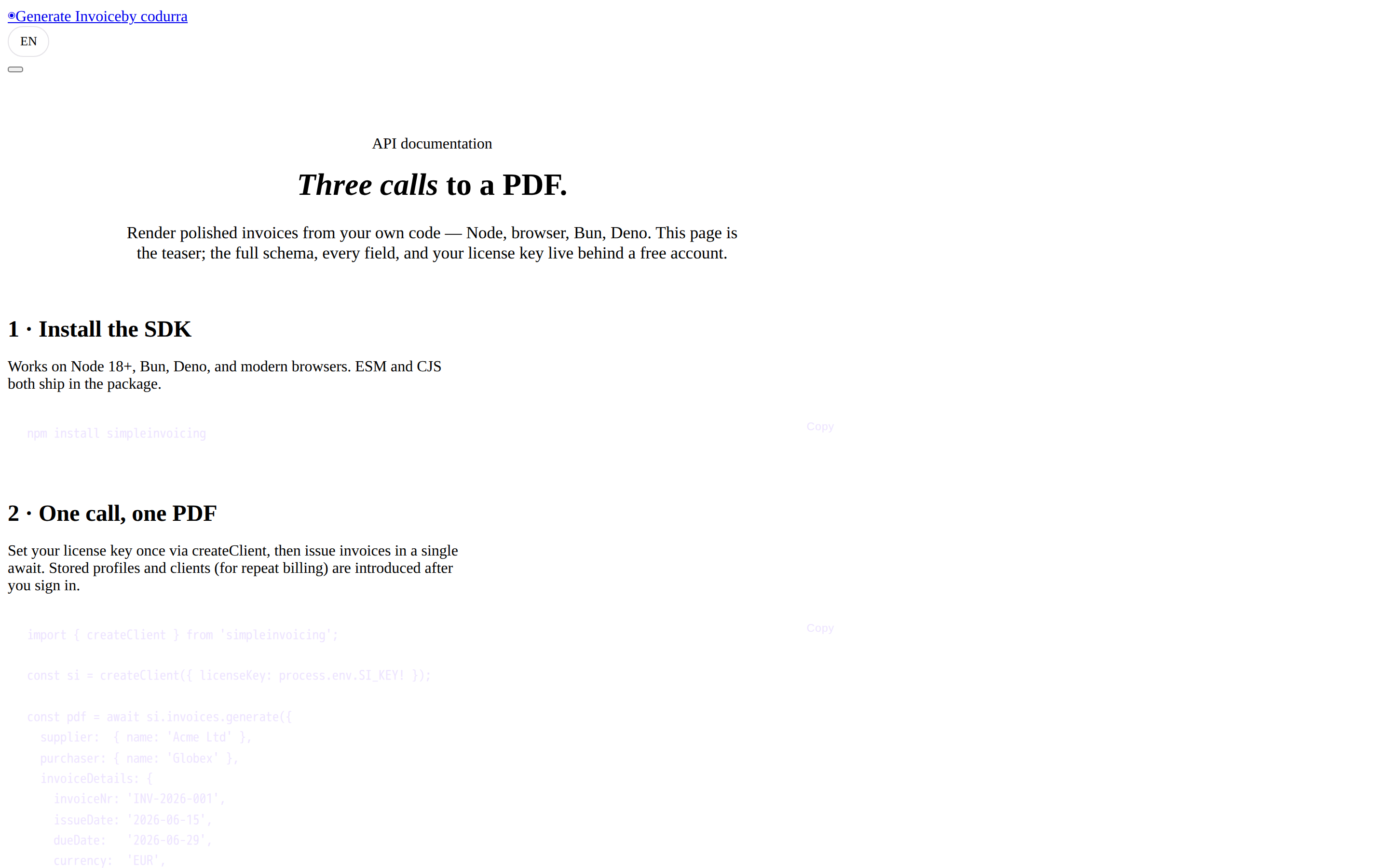 Generate Invoice — docs