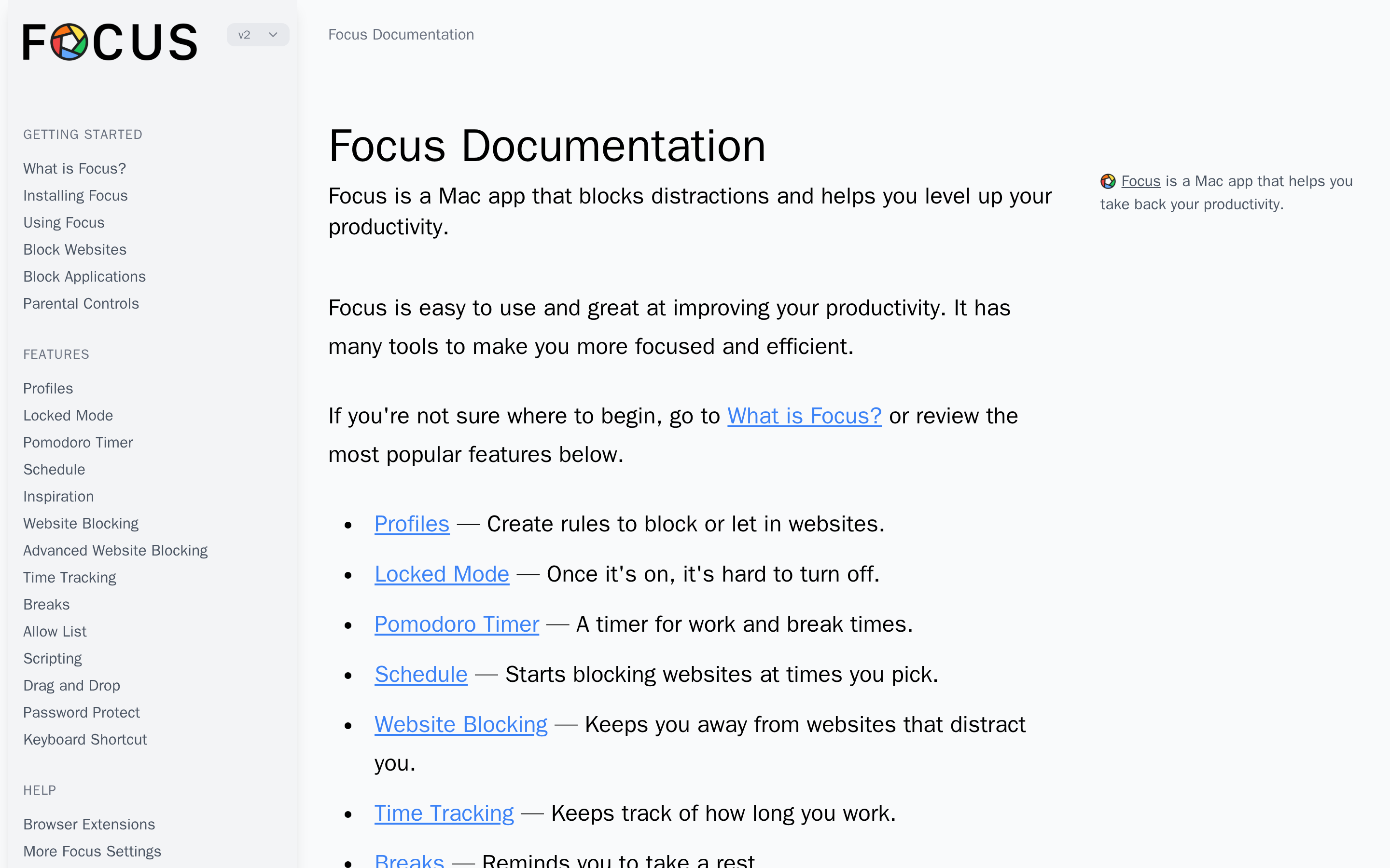 Focus — docs
