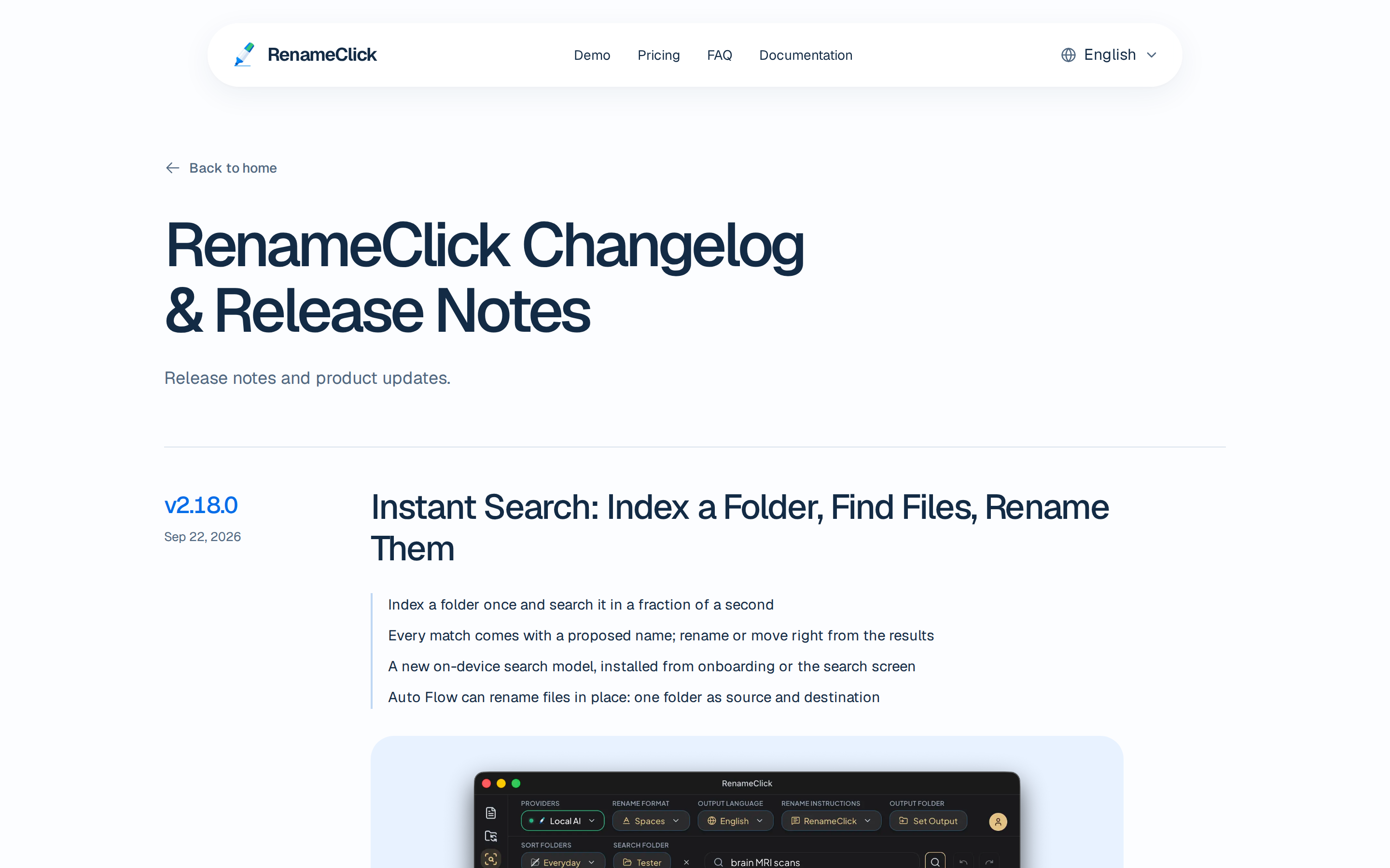 RenameClick — changelog