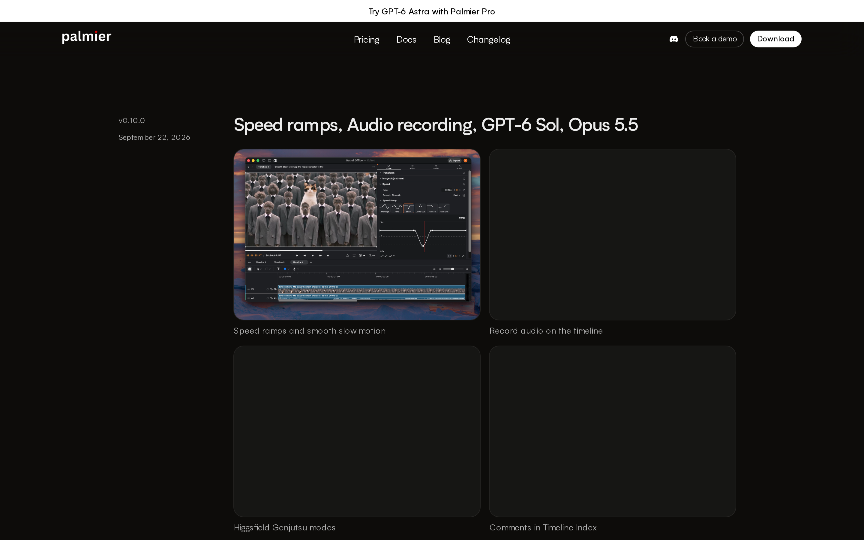 Palmier Pro — changelog