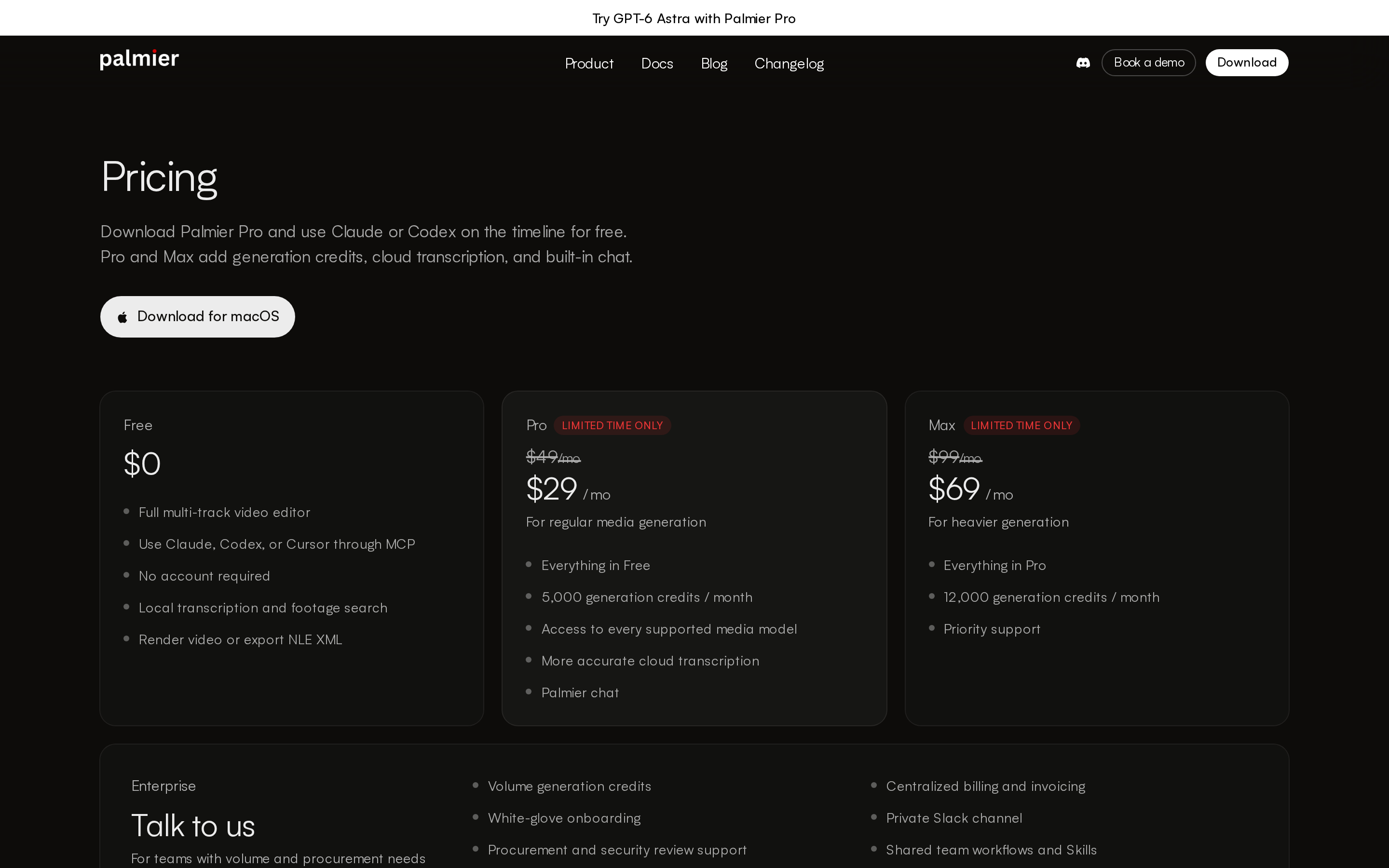 Palmier Pro — pricing