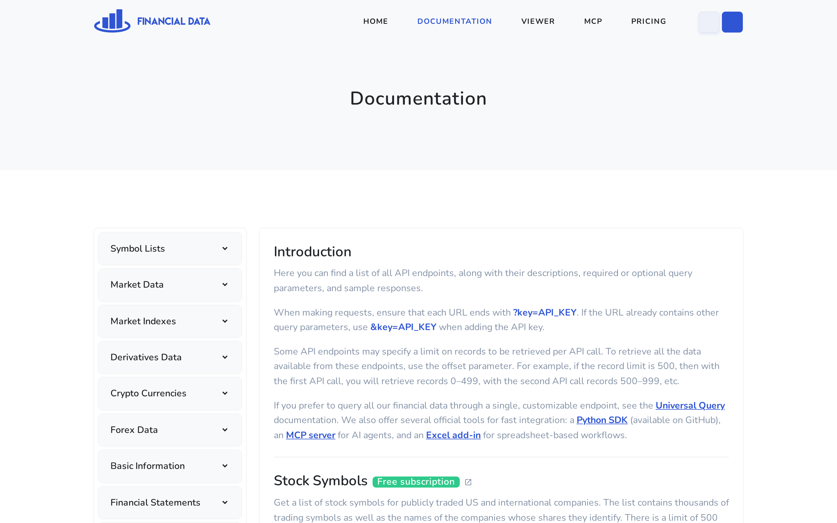 FinancialData.Net — docs