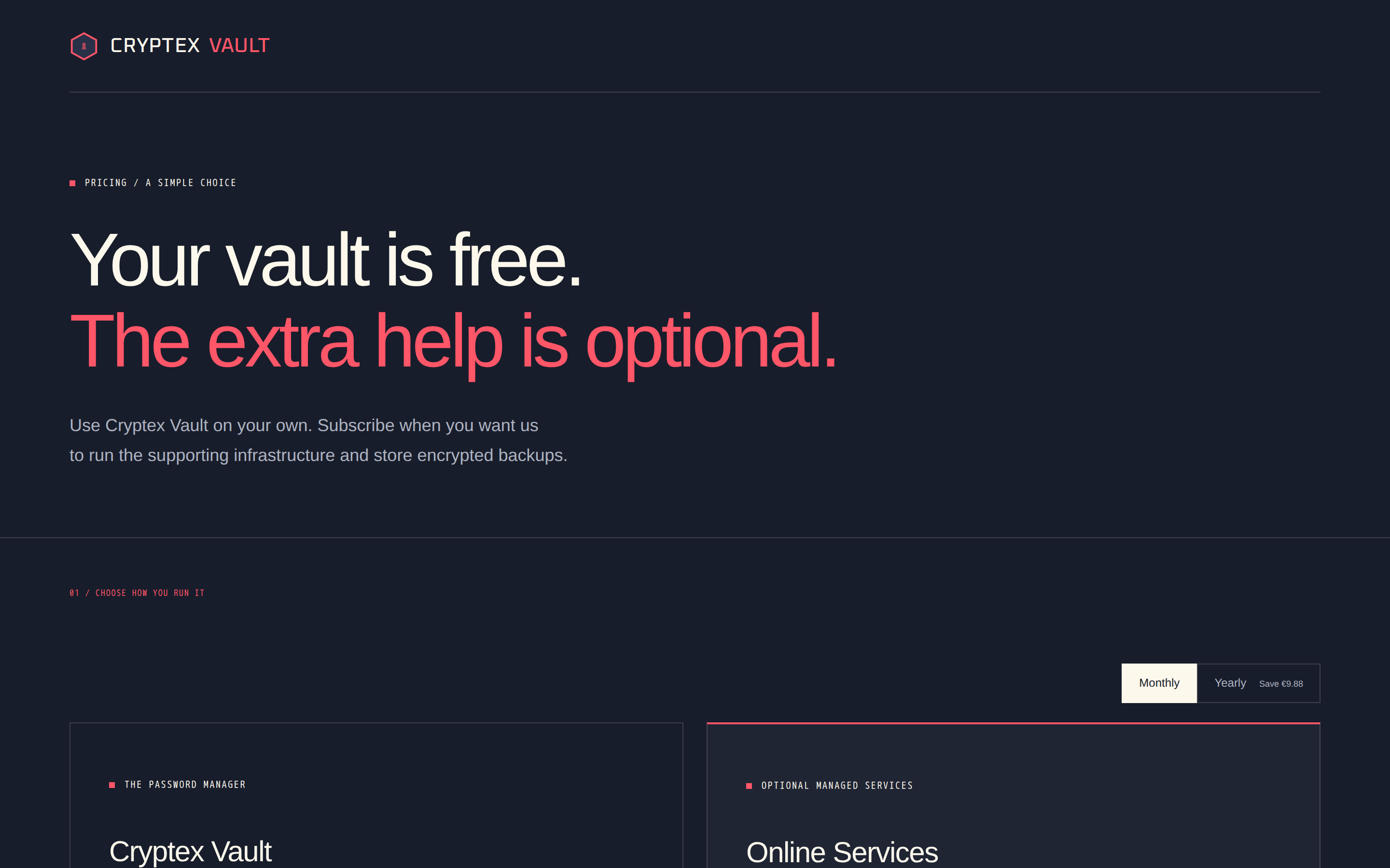 Cryptex Vault — pricing
