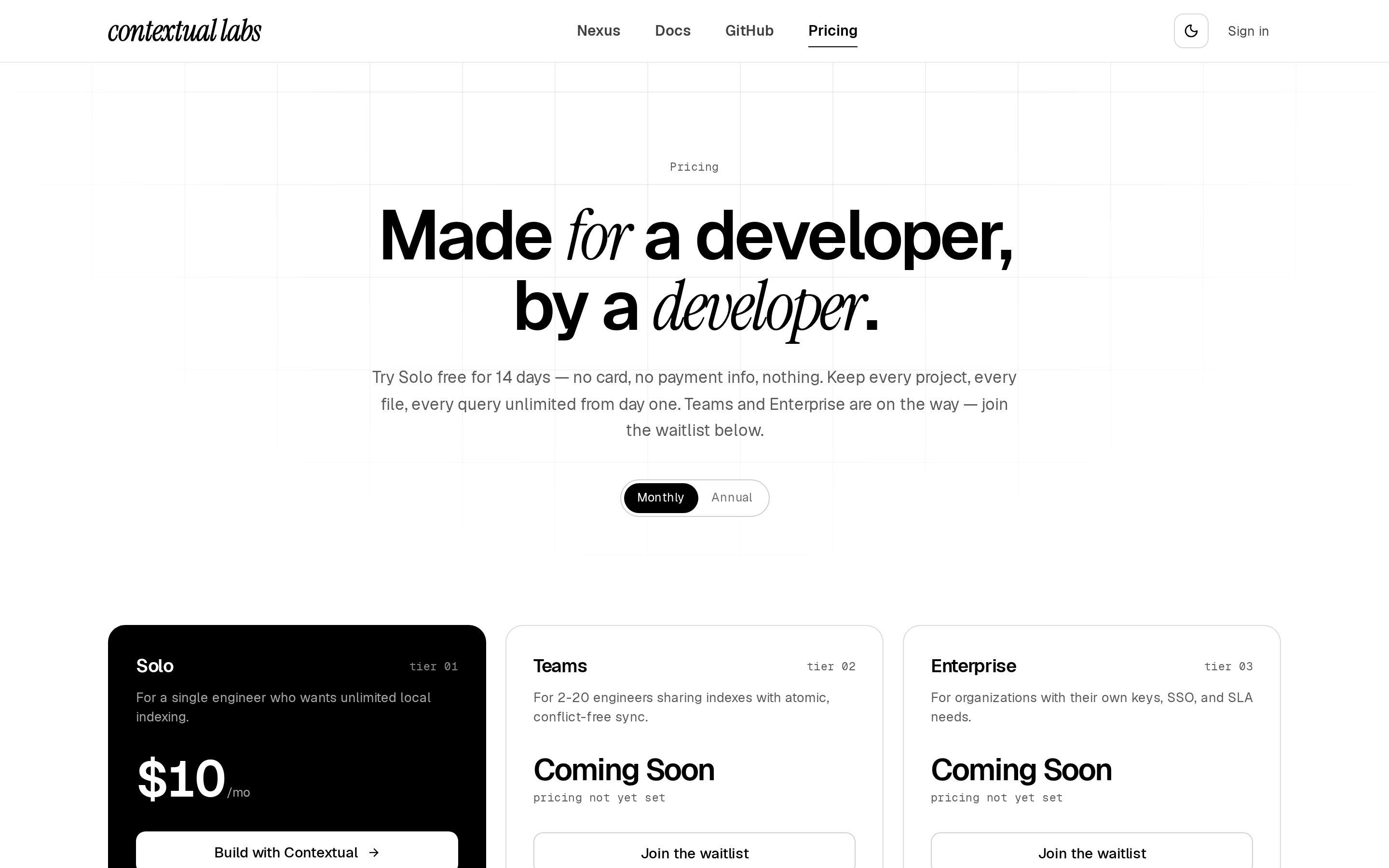 Contextual — pricing