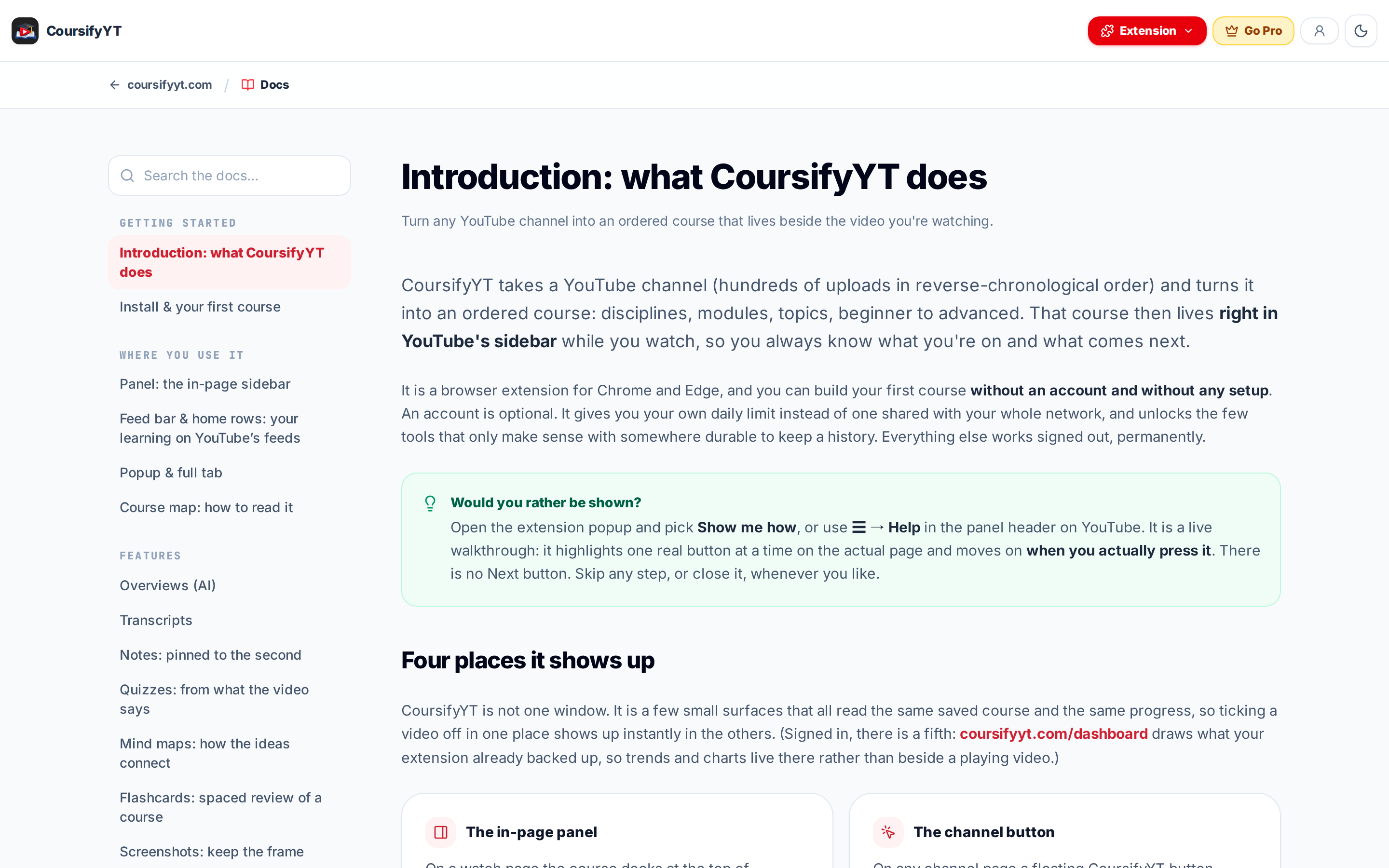 CoursifyYT — docs