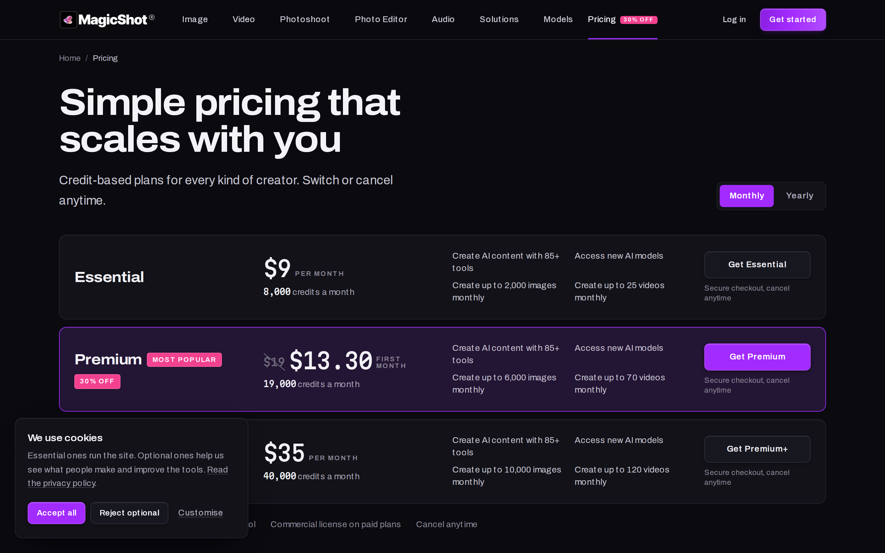 MagicShot — pricing