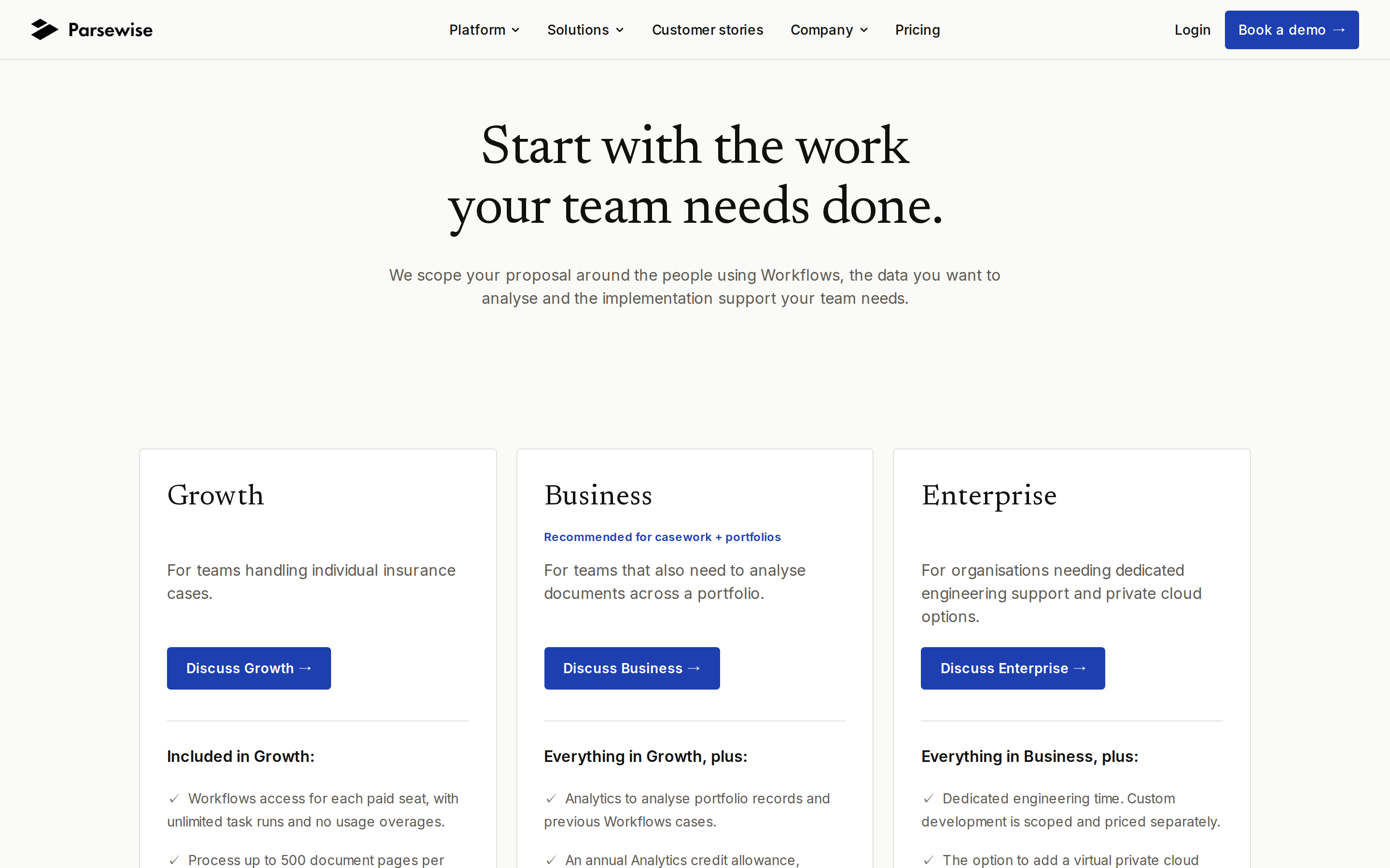 Parsewise — pricing