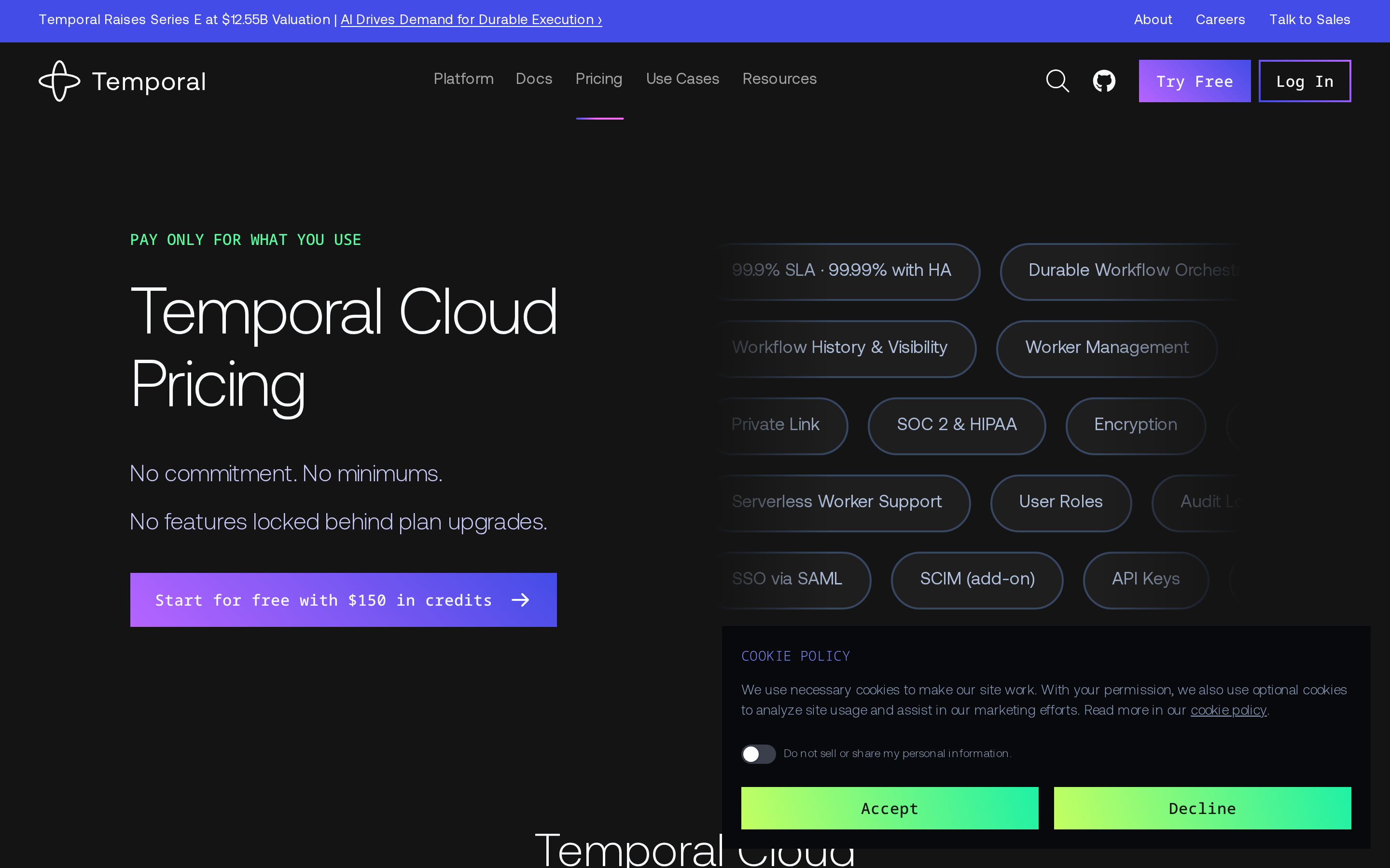 Temporal — pricing