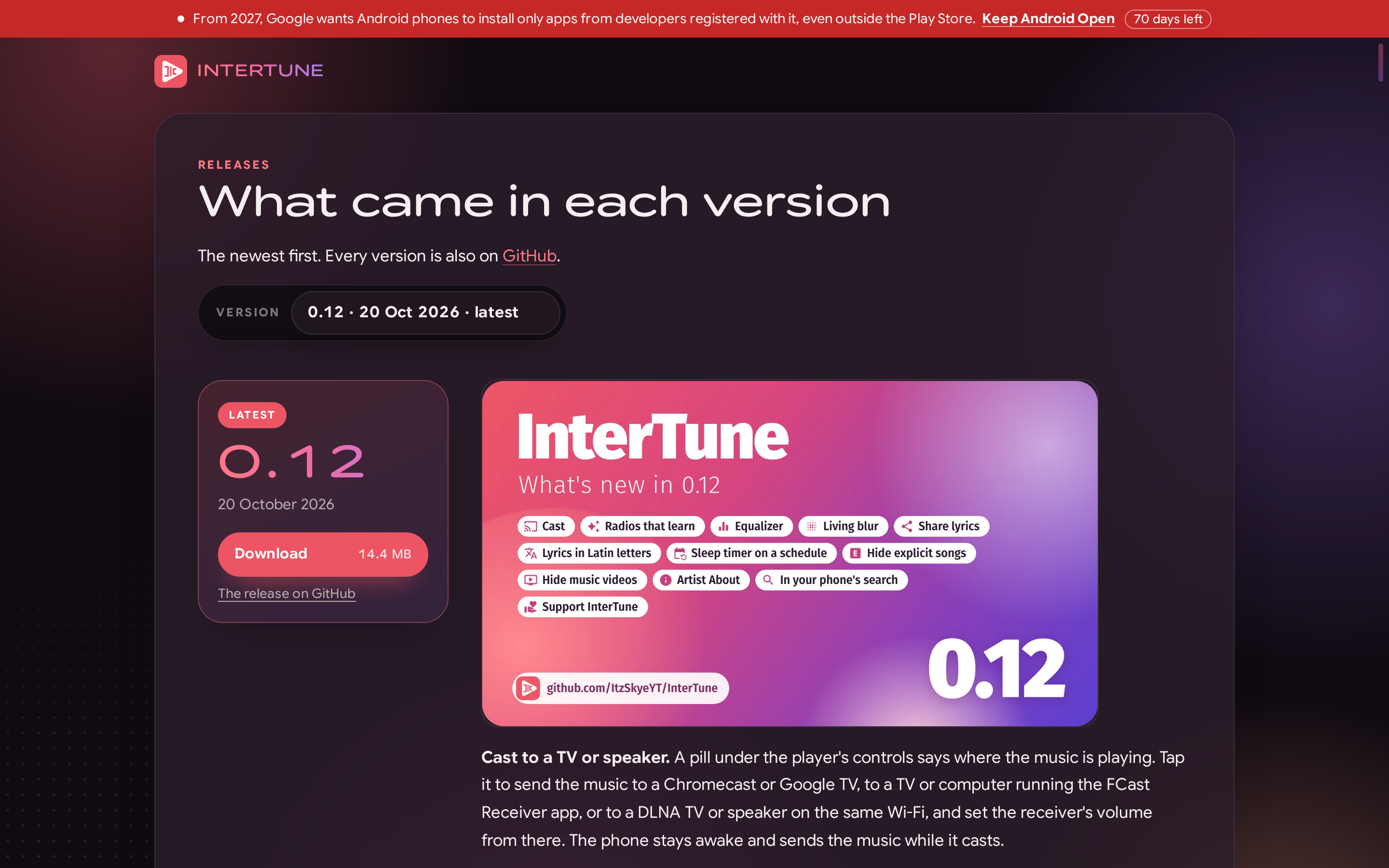 InterTune — changelog