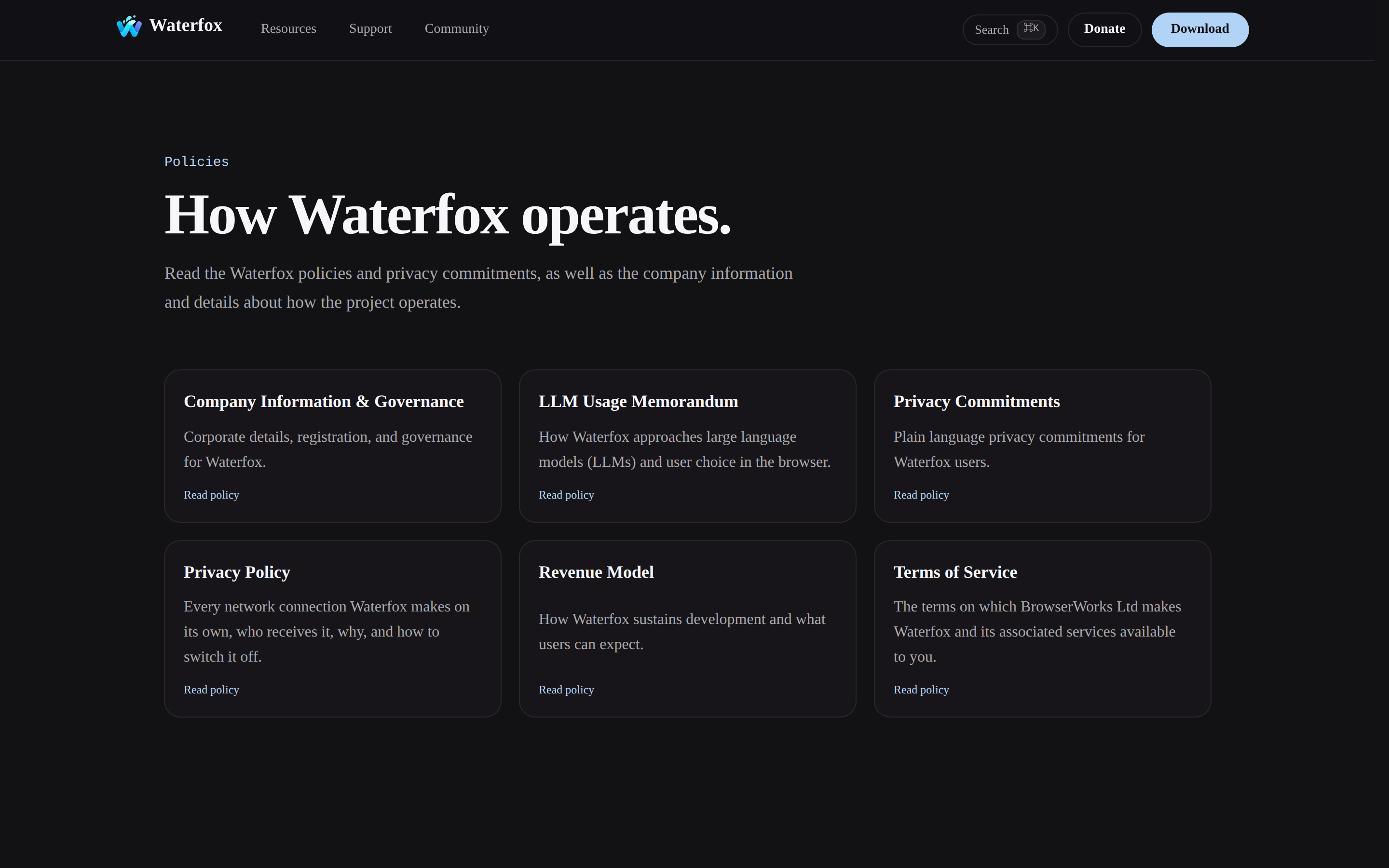 Waterfox — docs